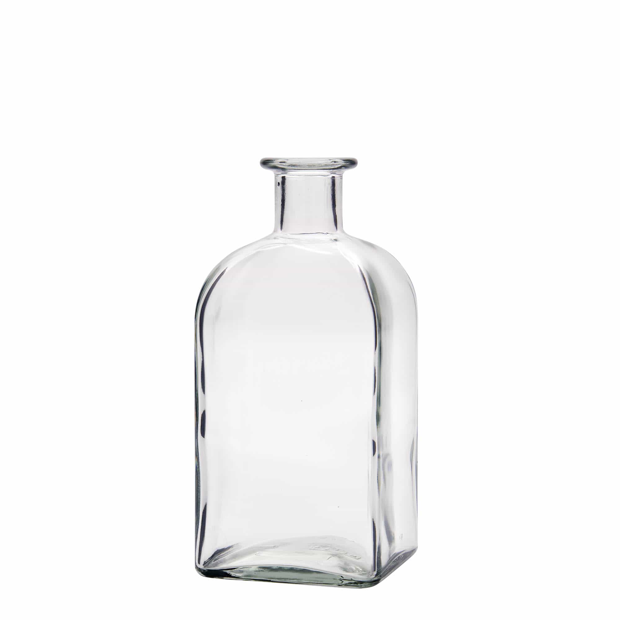 500 ml glazen fles Apotheker Carré, vierkant, opening: kurk 500 ml glazen fles Apotheker Carré, vierkant, opening: kurk