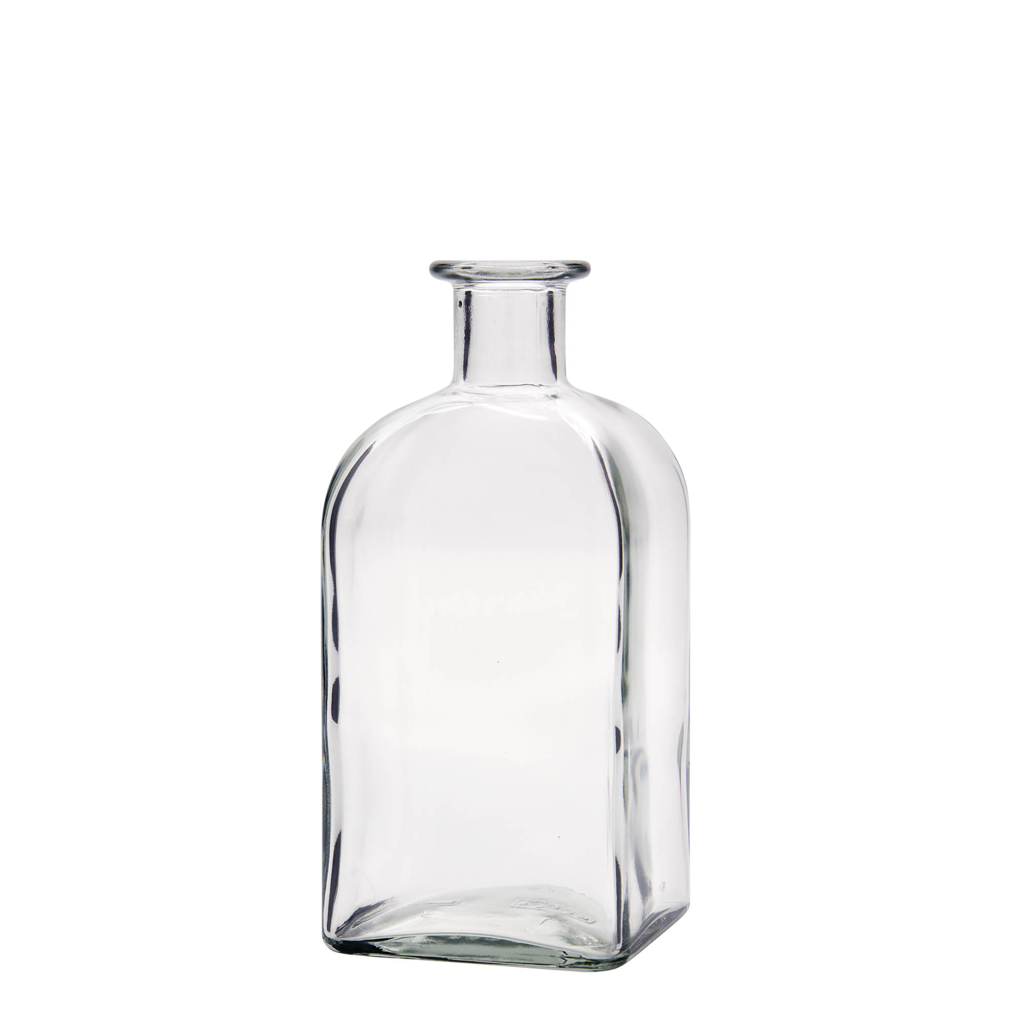 500 ml glazen fles Apotheker Carré, vierkant, opening: kurk