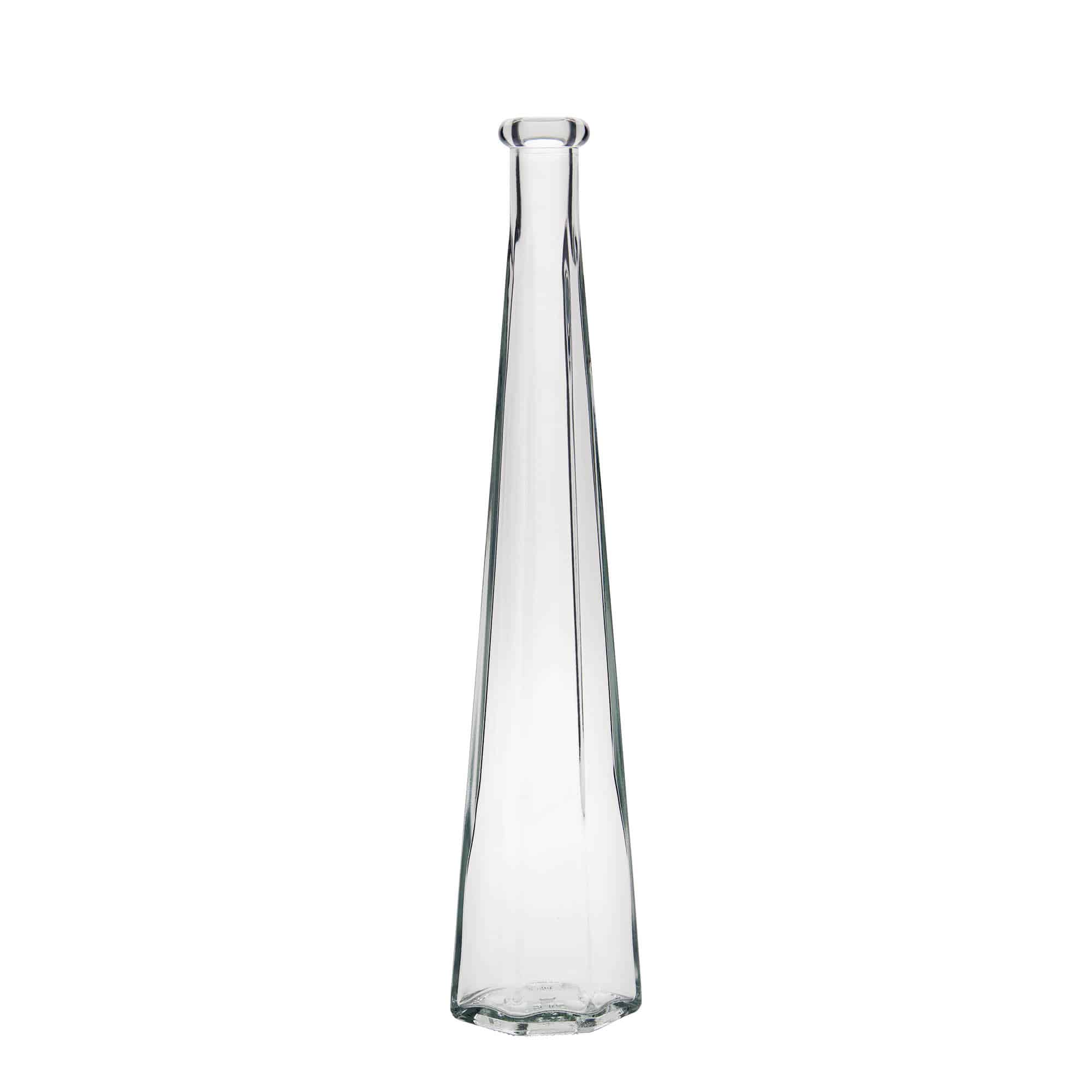 200 ml glazen fles 'Dama Sexta', zeshoekig, hals: kurk