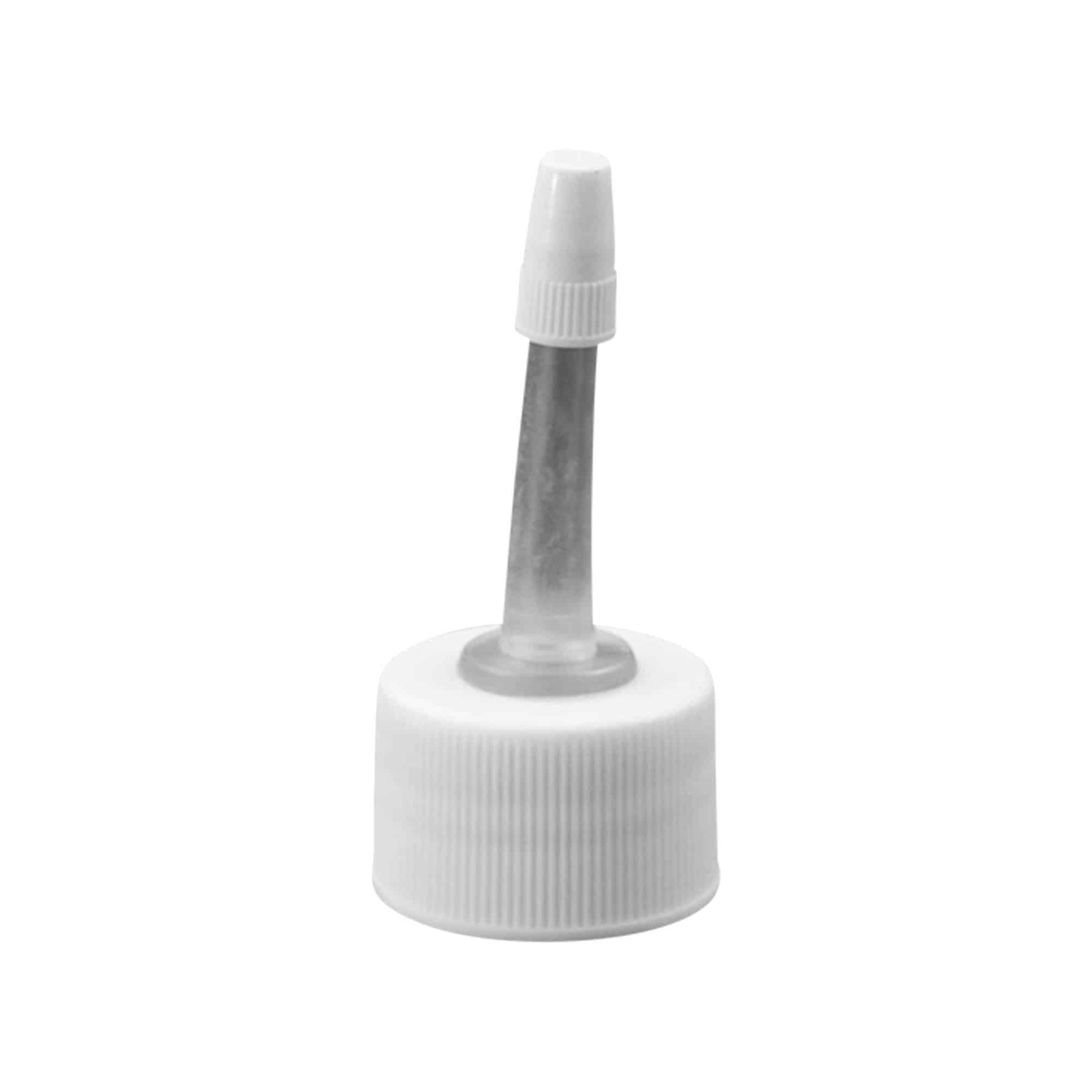 Schroefsluiting met applicator, PP-kunststof, wit, voor monding: 24/410