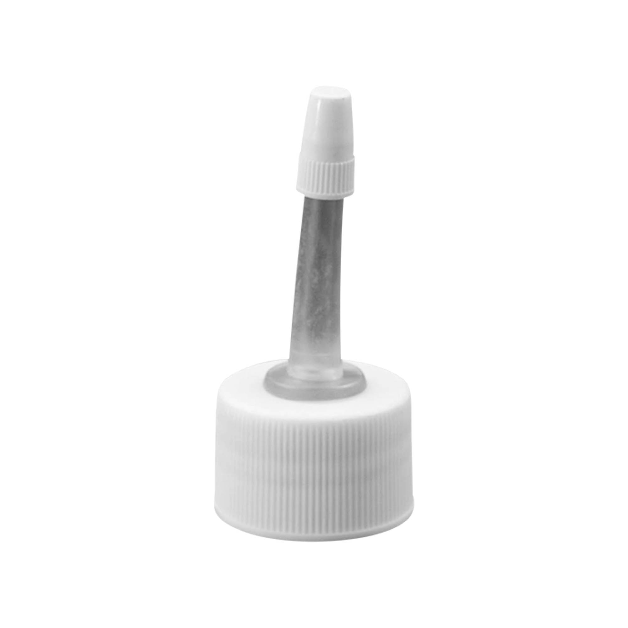 Schroefdop met applicator, PP-kunststof, wit, voor mondstuk: 24/410