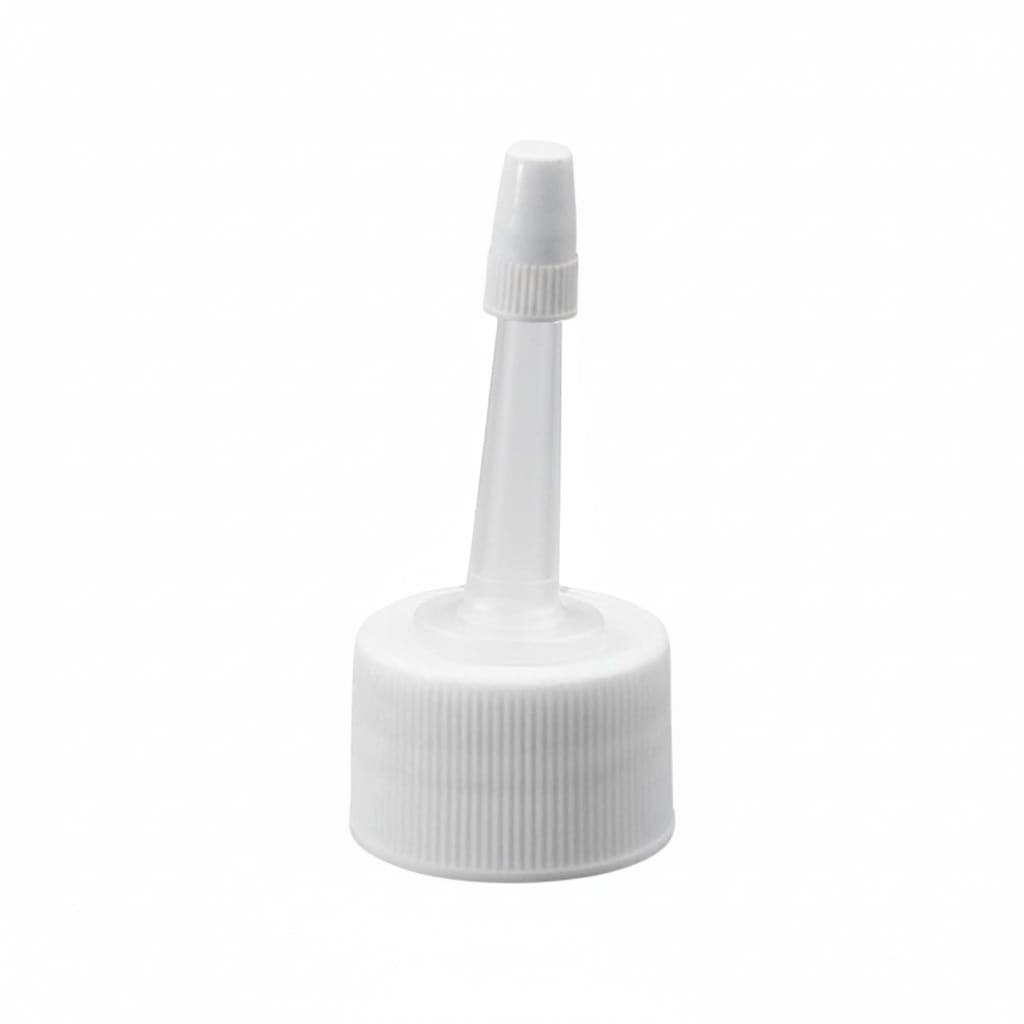 Schroefdop met applicator, PP-kunststof, wit, voor mondstuk: 24/410