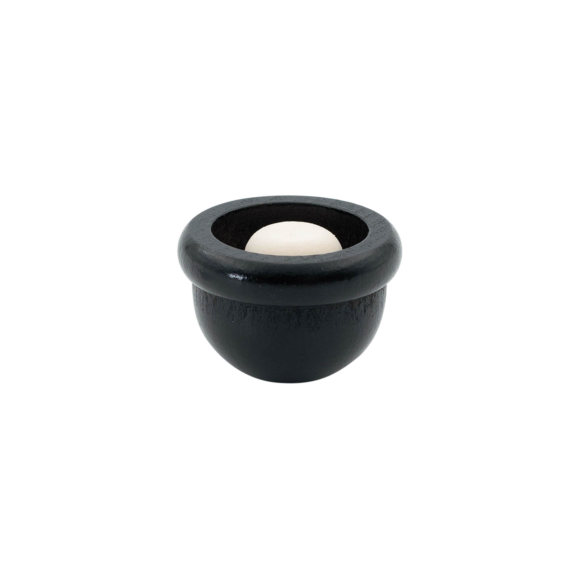Handkurk 19 mm "Meloen", hout/PE, zwart, voor monding: kurk