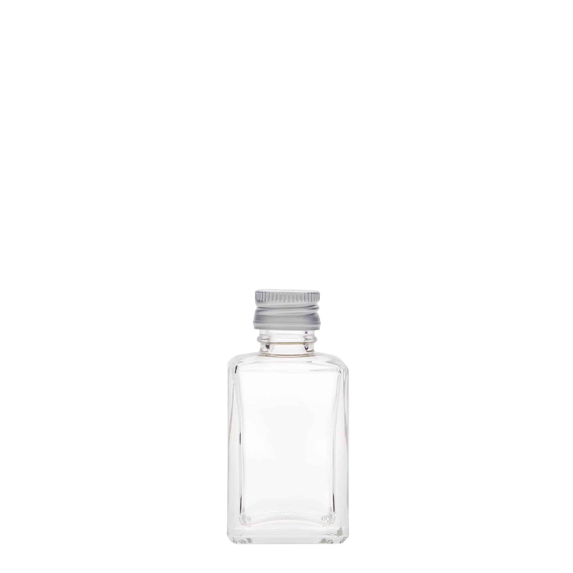 30 ml glazen fles 'Tamme', vierkant, opening: PP 18 30 ml glazen fles 'Tamme', vierkant, opening: PP 18