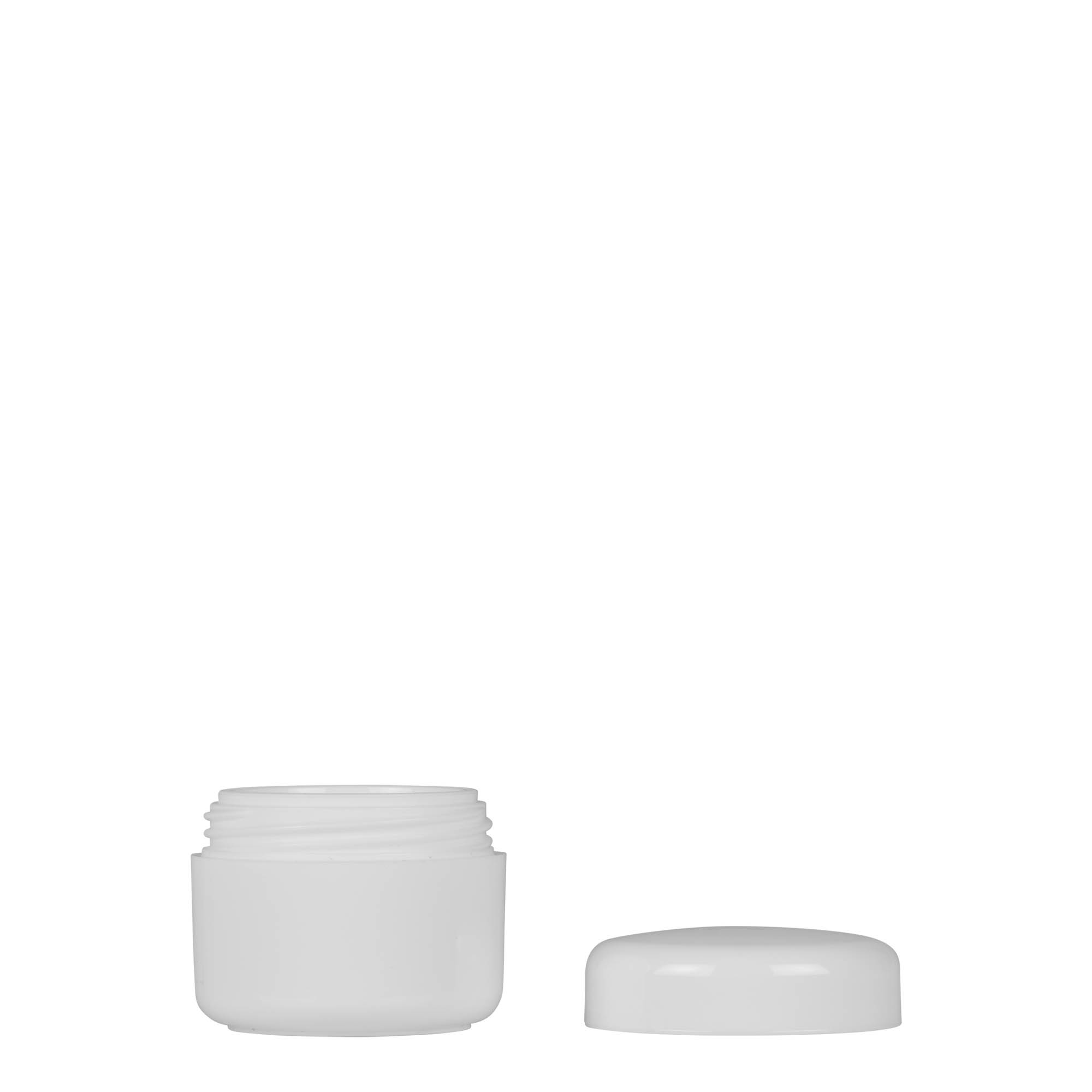 5 ml kunststofpotje 'Bianca', PP, wit, opening: schroefdop