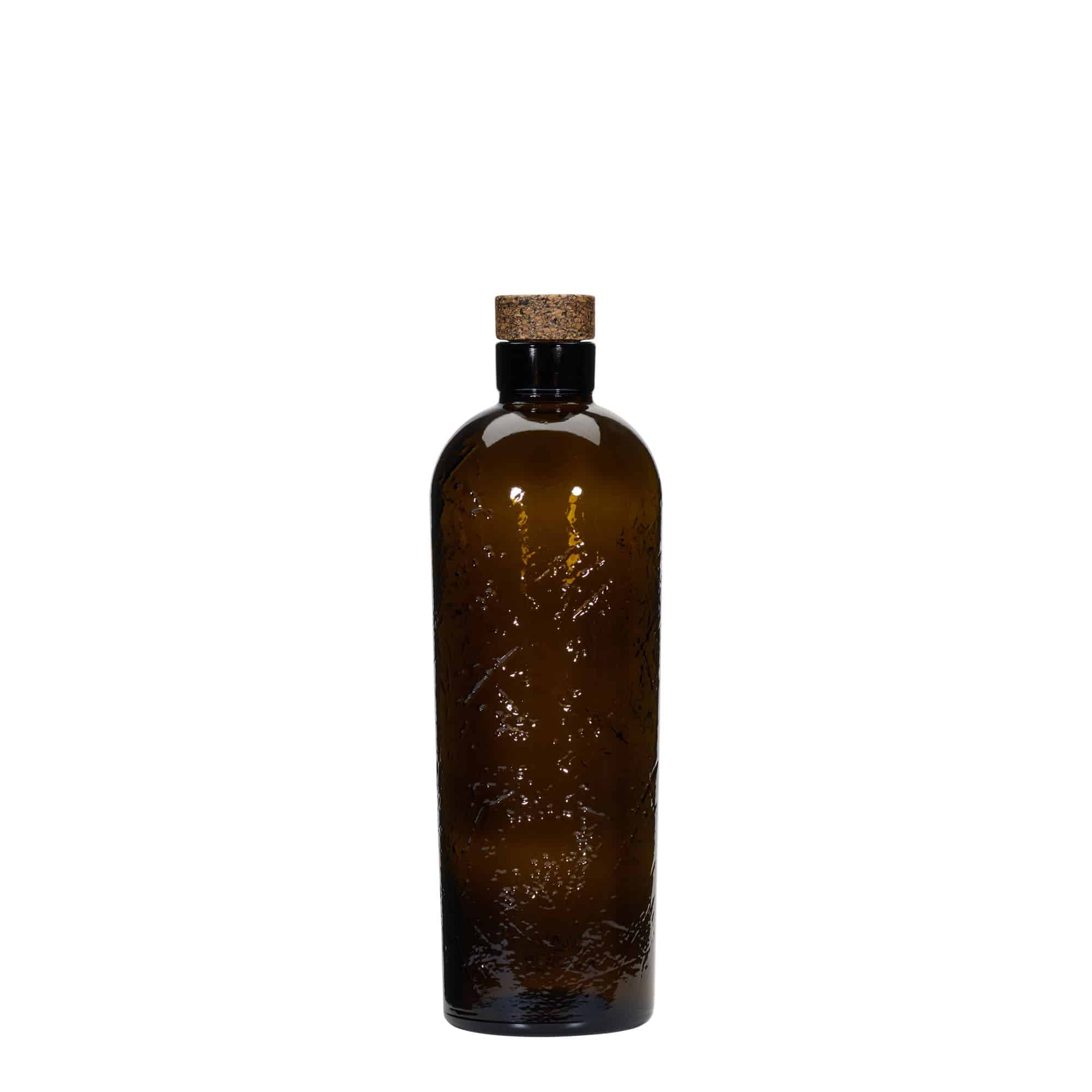 700 ml Wild Crafted glazen fles 'Natural', bruin, opening: kurk