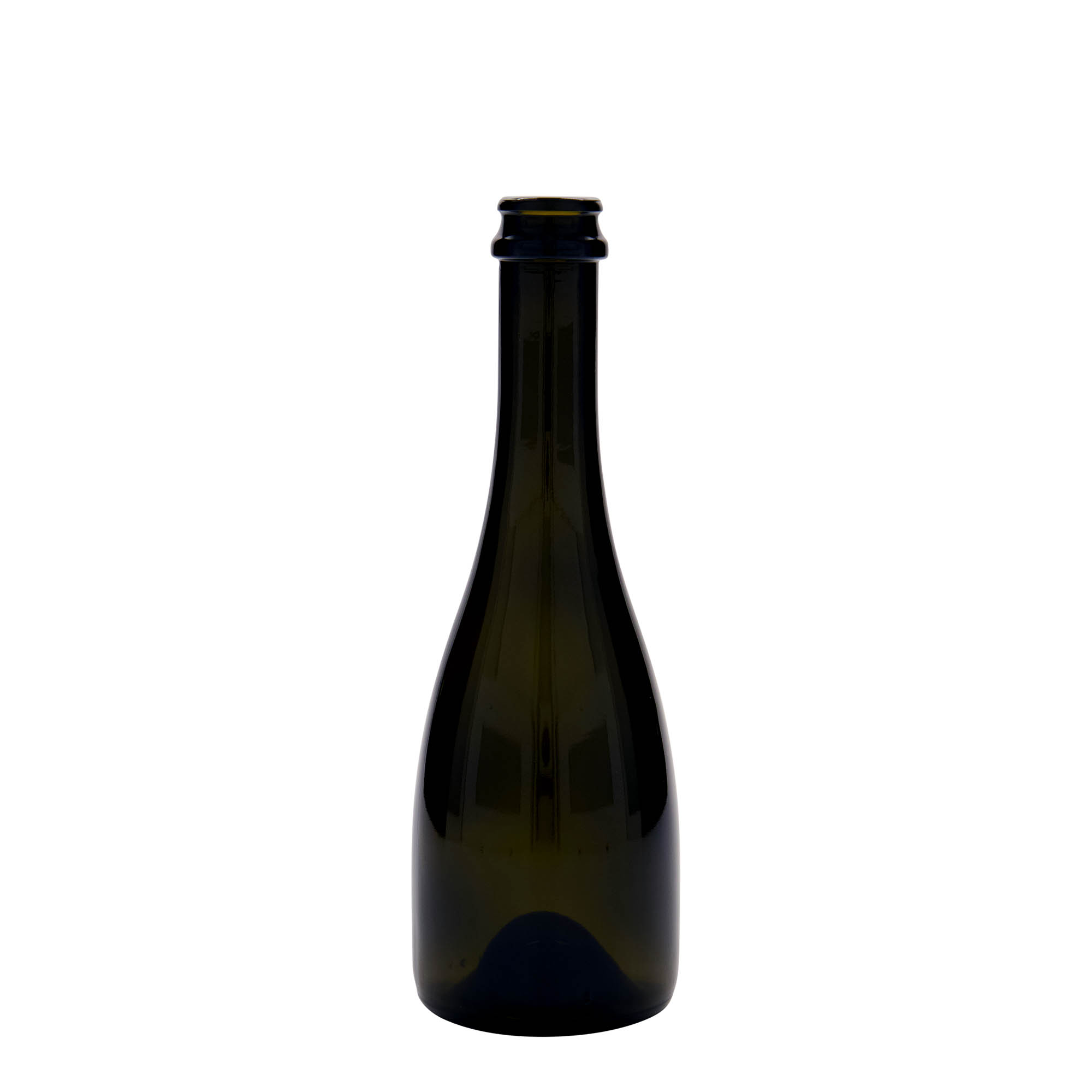 330 ml bier-/bubbelfles 'Tosca', glas, antiekgroen, hals: kroonkurk