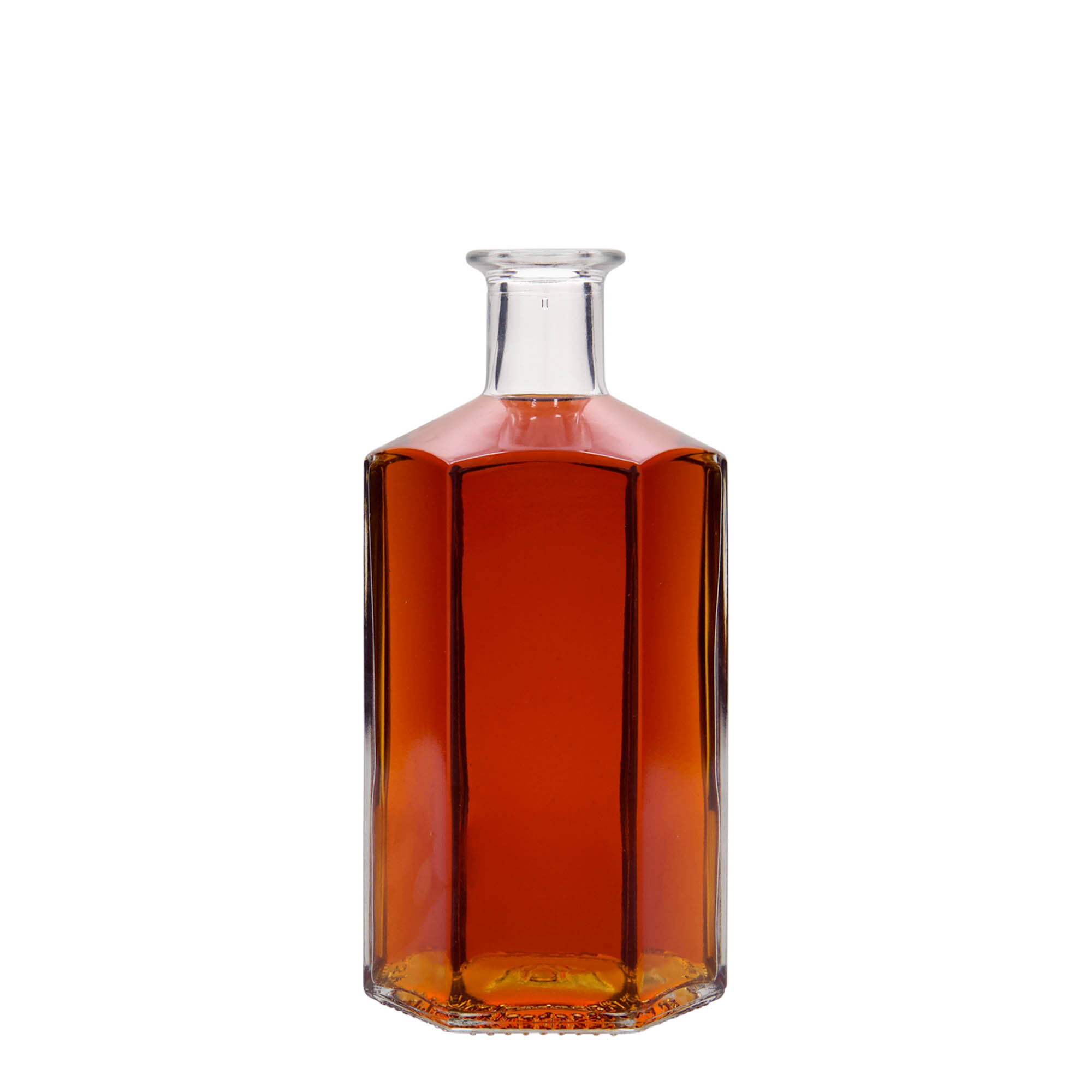 500 ml glazen fles apotheker 'Jimmy', zeshoekig, opening: kurk