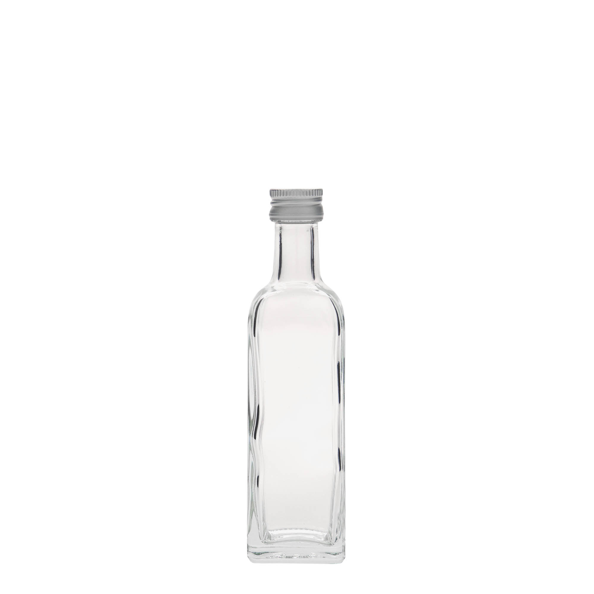 60 ml glazen fles 'Marasca', vierkant, hals: PP 18 60 ml glazen fles 'Marasca', vierkant, hals: PP 18