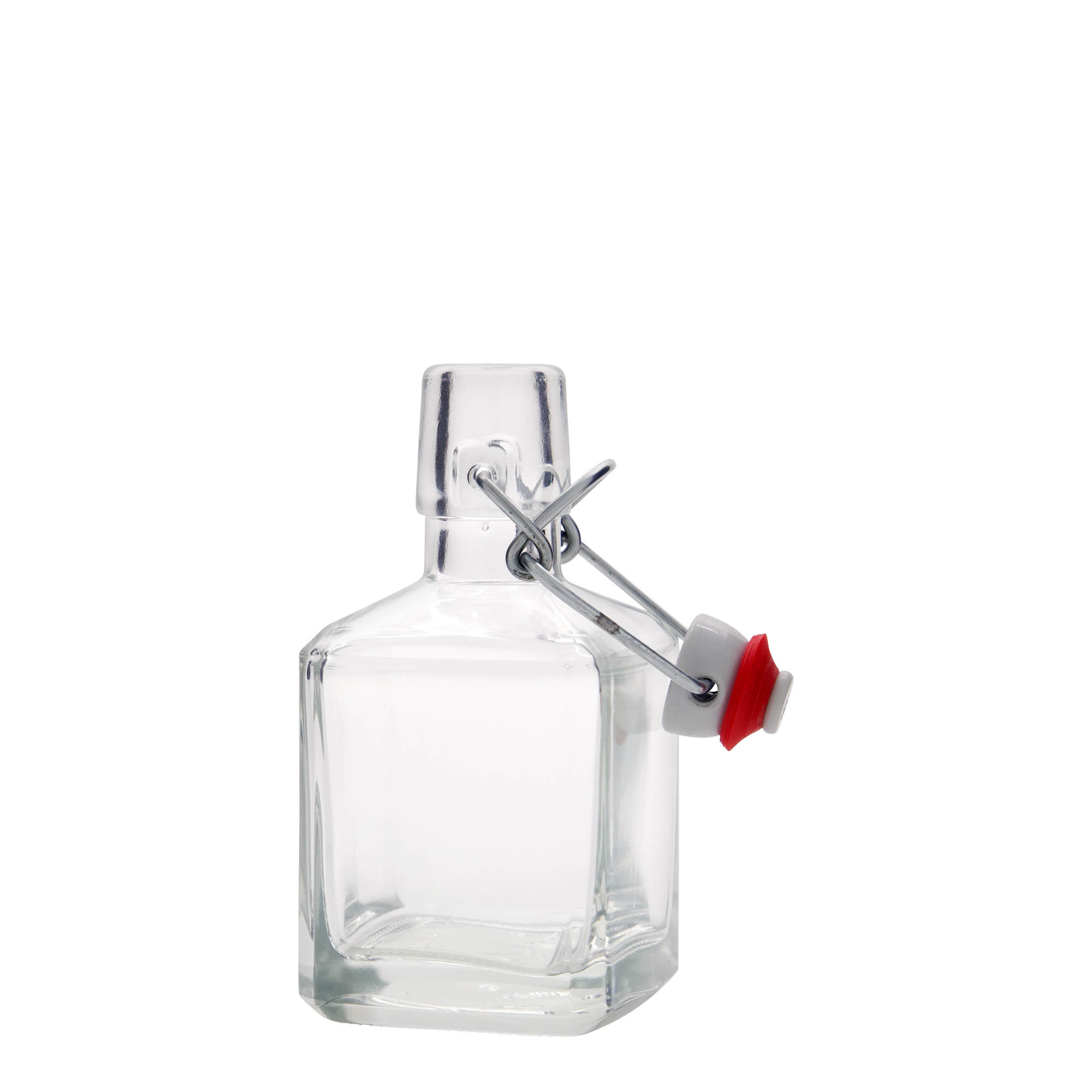 200 ml glazen fles 'Kubica', vierkant, opening: beugelverschluss