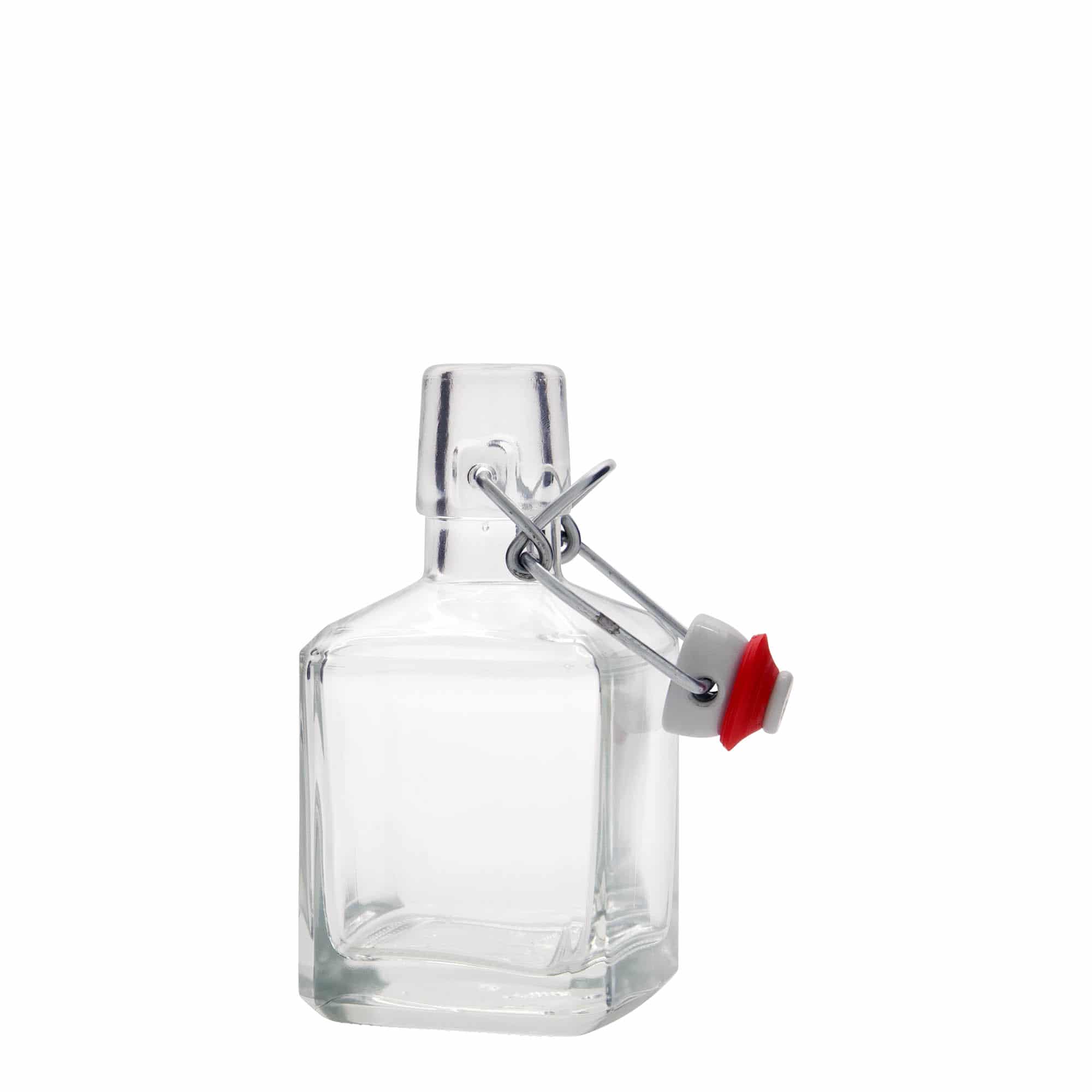 200 ml glazen fles 'Kubica', vierkant, opening: beugelverschluss