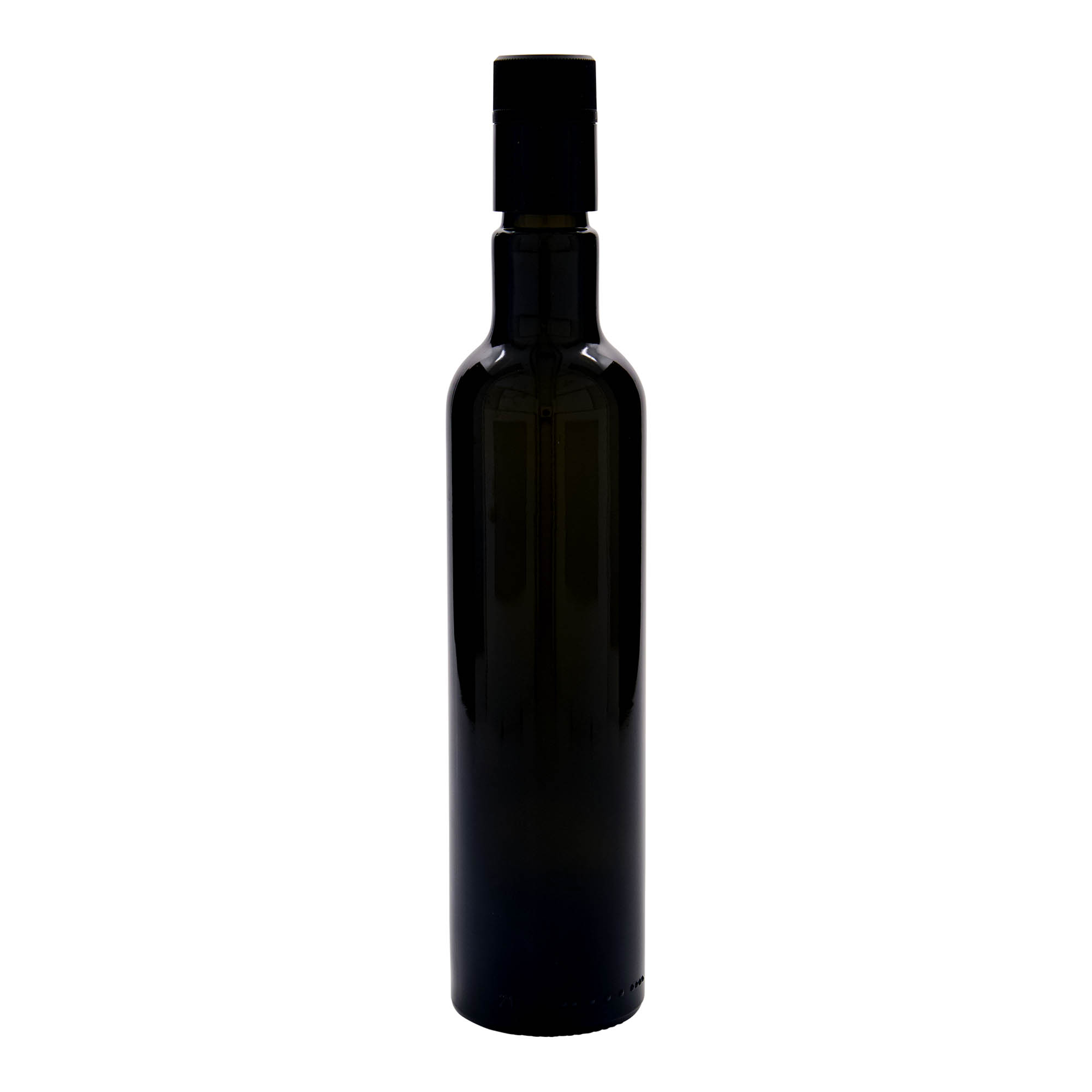 500 ml azijn-/olieflacon 'Willy New', glas, antiekgroen, tuit: DOP