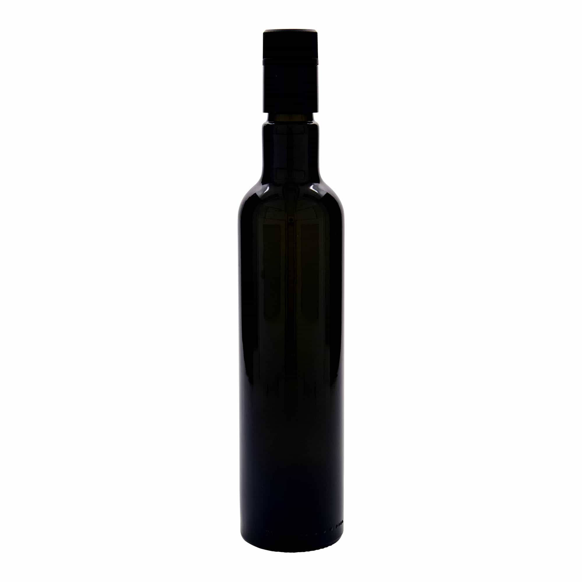 500 ml azijn-/olieflacon 'Willy New', glas, antiekgroen, tuit: DOP