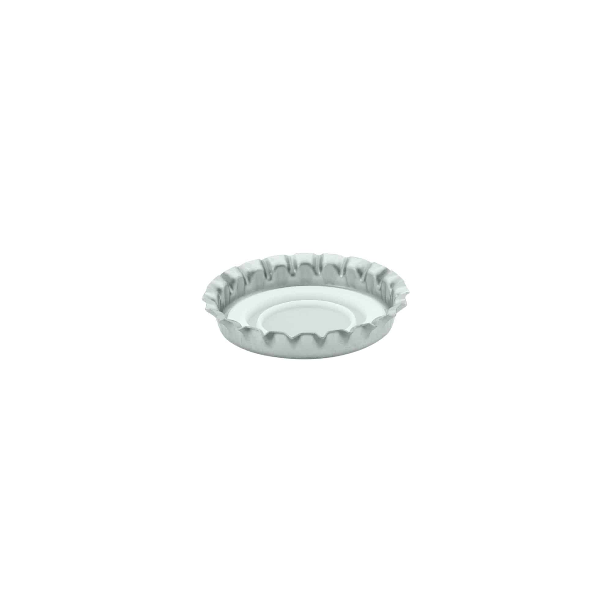 Kroonkurken 29 mm, metaal, zilver