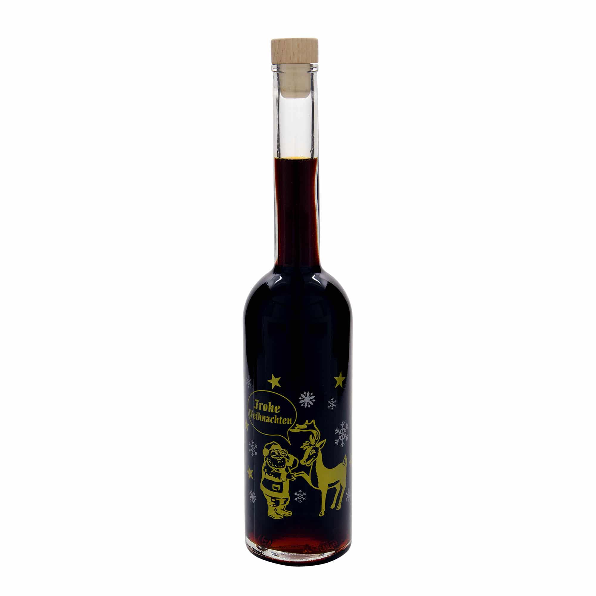 Glazen fles 'Opera', 500 ml, motief: Vuurwerk, monding: kurk