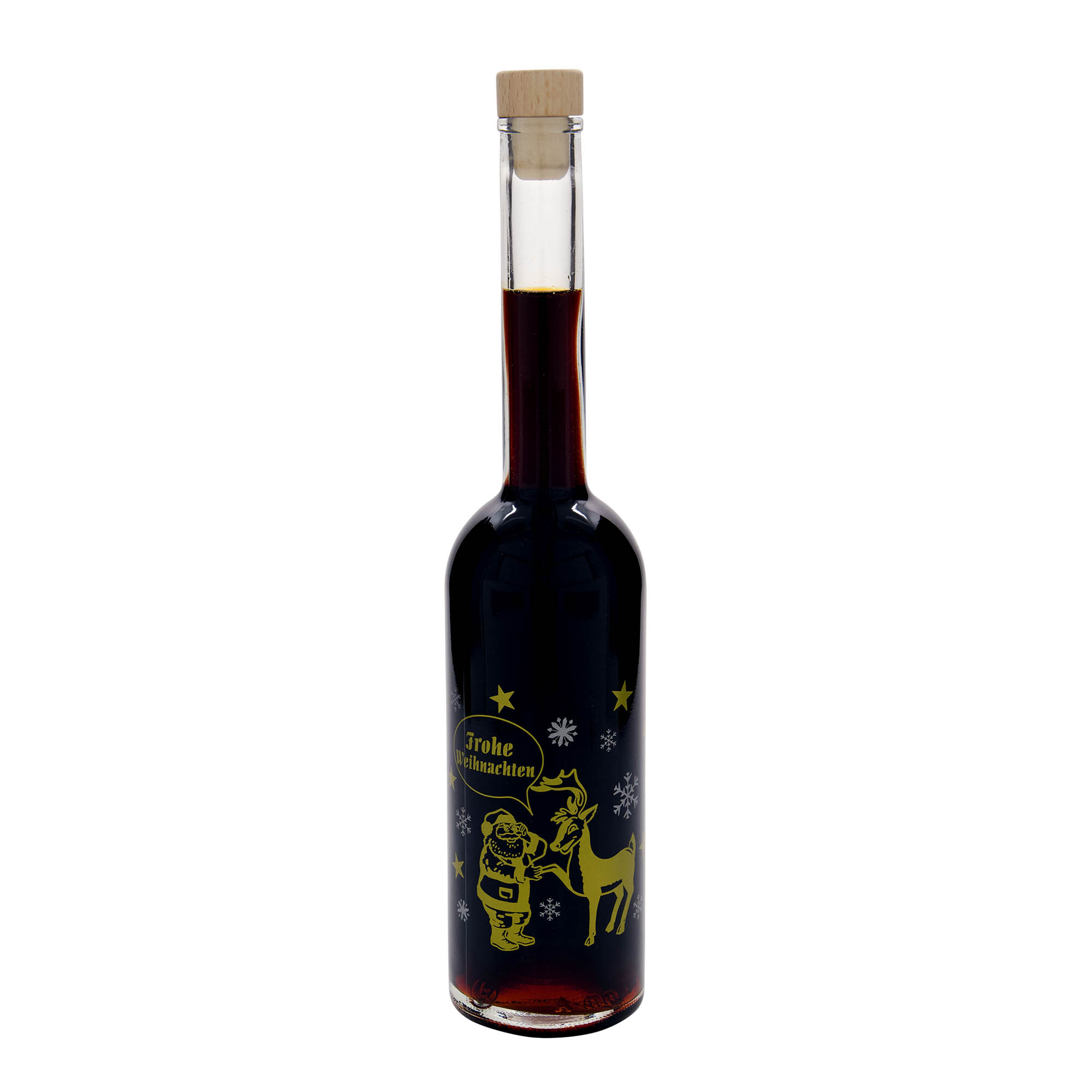 500 ml glazen fles 'Opera', motief: vuurwerk, opening: kurk