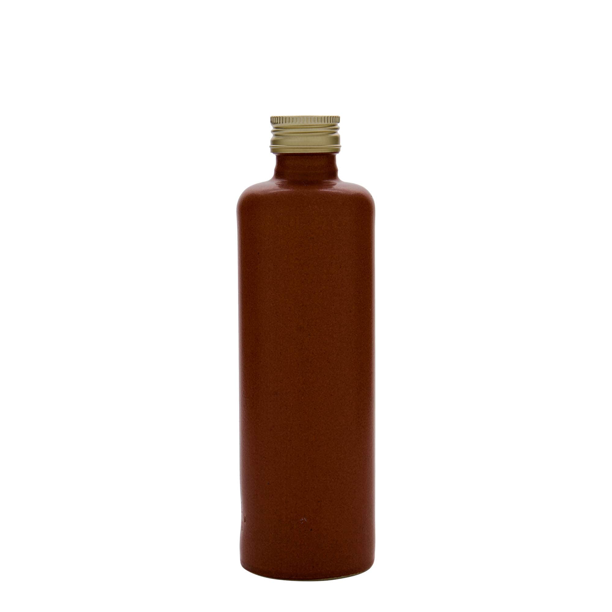 350 ml Tonbeker, steengoed, roodbruin, mondstuk: PP 31,5