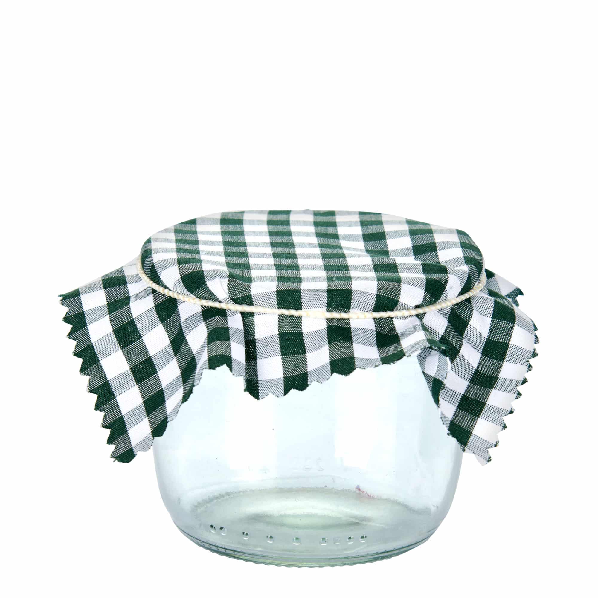 Stoffen lapje voor potten, geruit, 12x12, vierkant, textiel, donkergroen, monding: TO38-TO53
