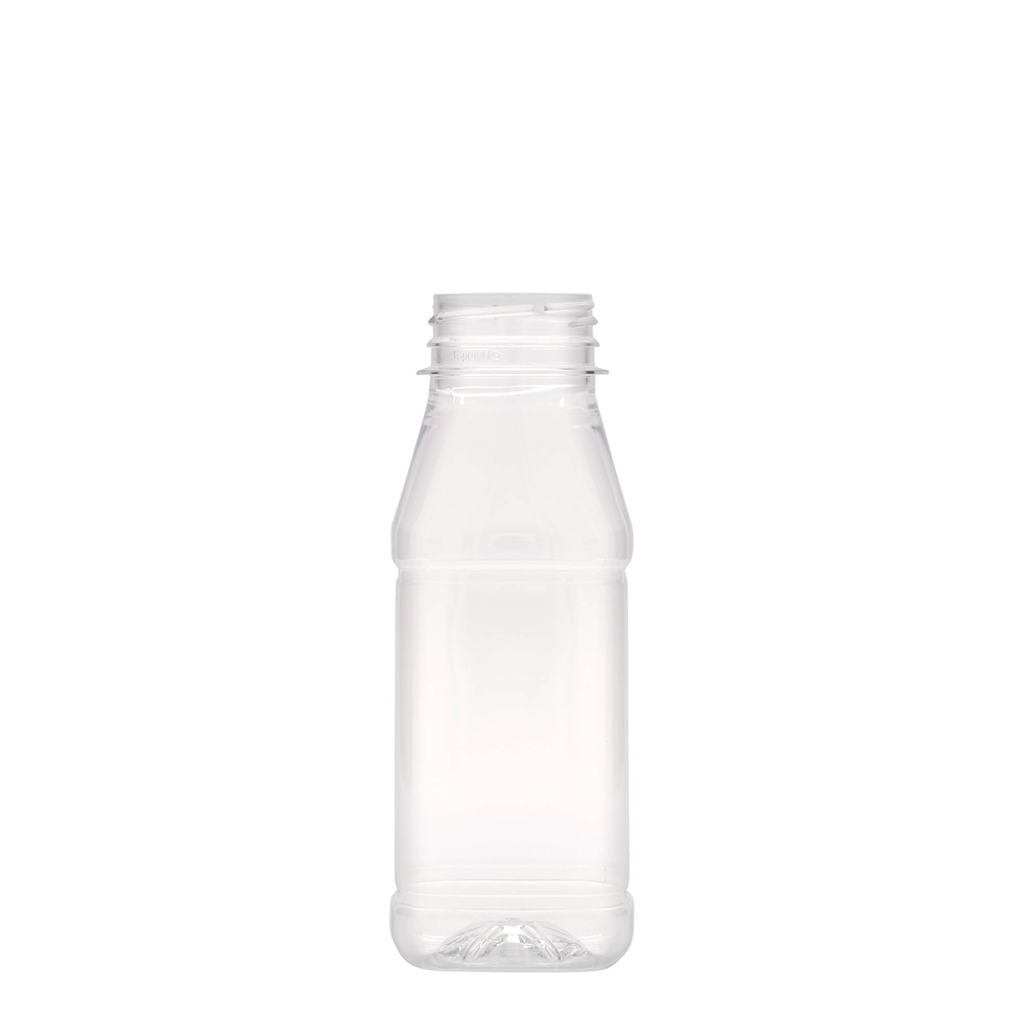 250 ml PET-fles 'Milk and Juice Carré', vierkant, kunststof, hals: 38 mm