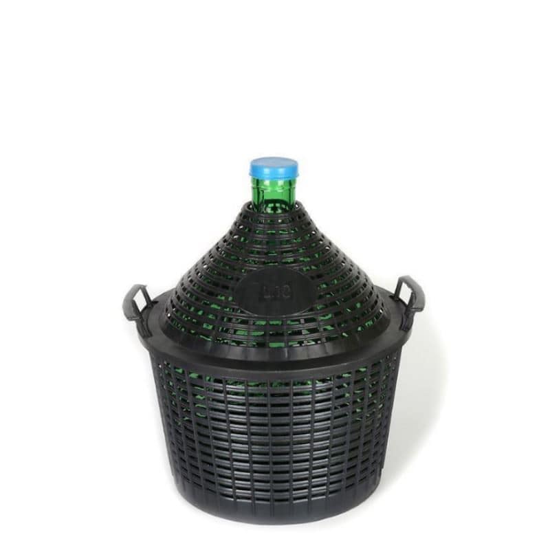 Ballonfles smalle hals, 10 l, glas, groen, monding: stulpdeksel Ballonfles smalle hals, 10 l, glas, groen, monding: stulpdeksel