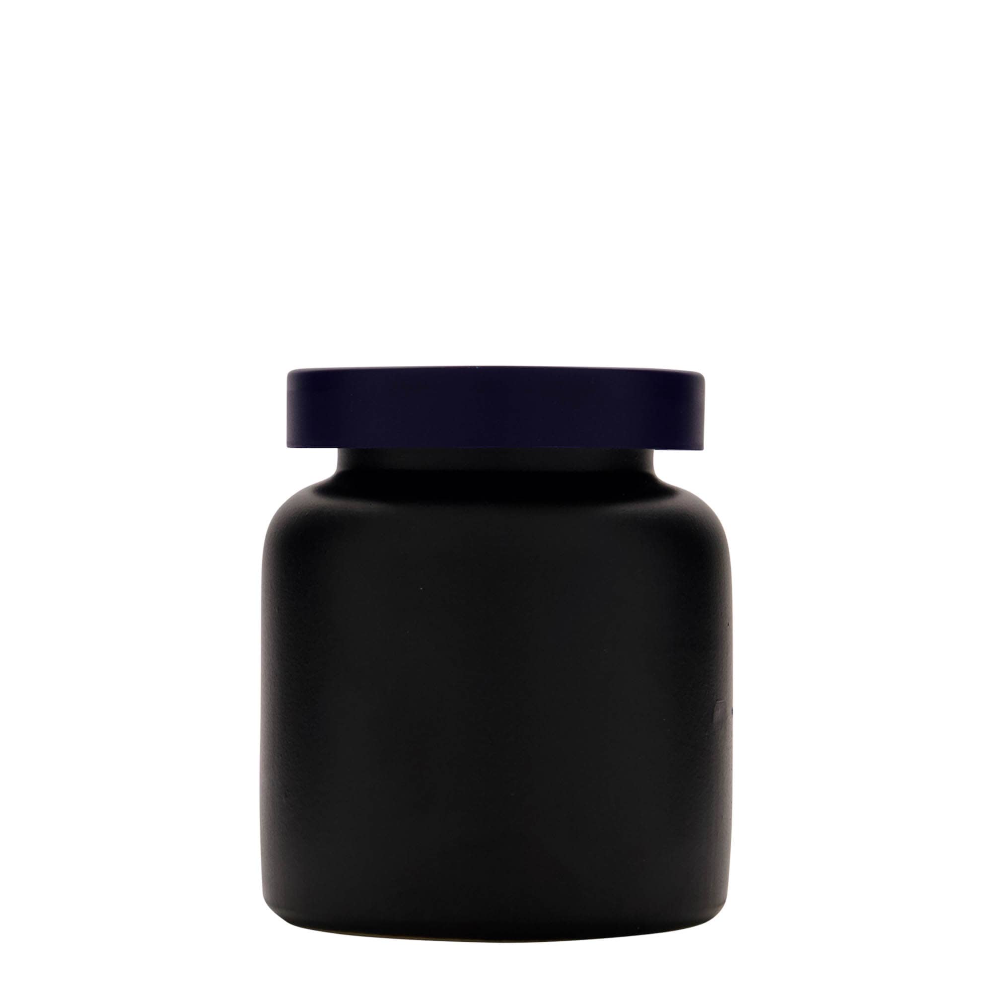 270 ml steengoedpot, keramiek, zwart, opening: opzetdeksel