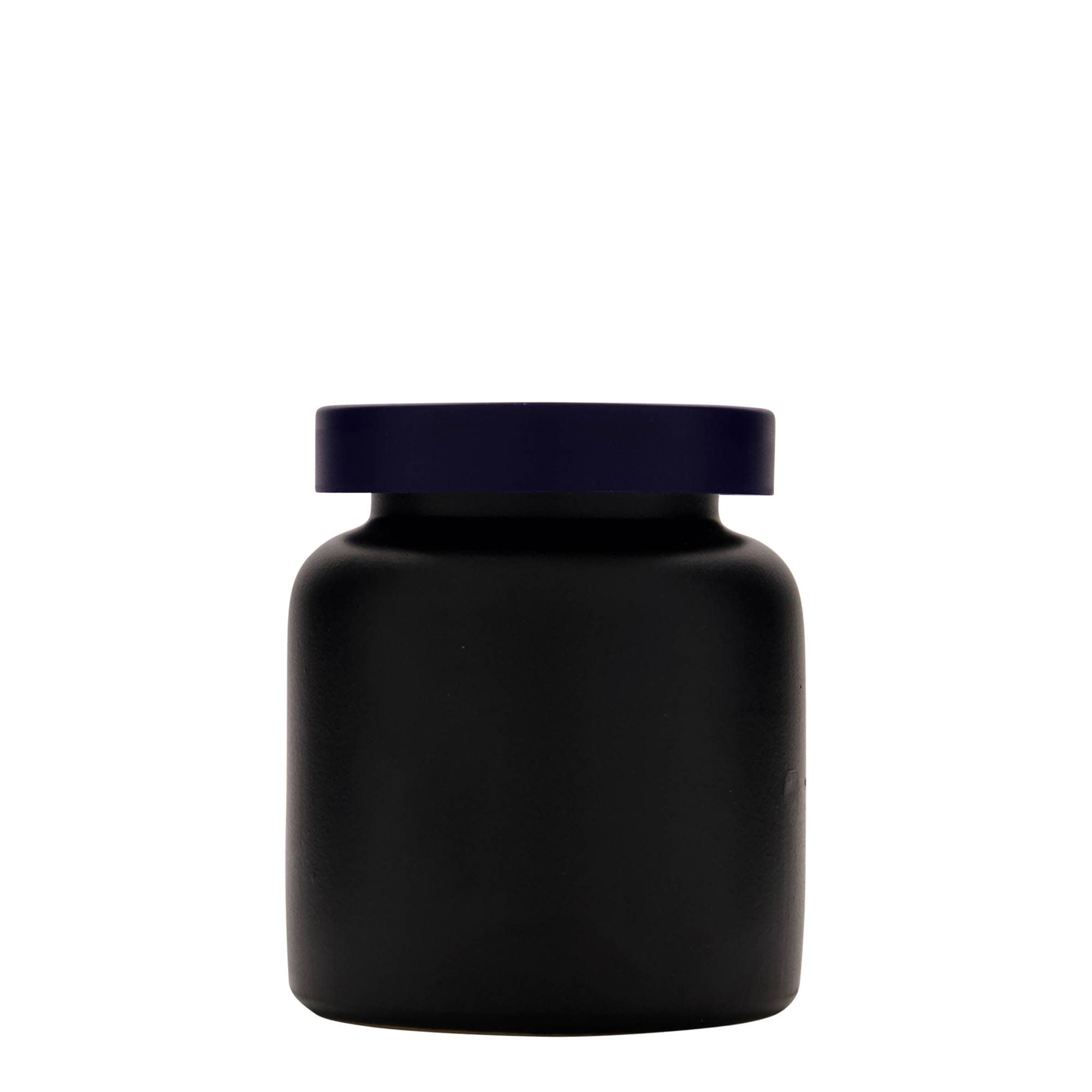 270 ml steengoedpot, keramiek, zwart, opening: opzetdeksel