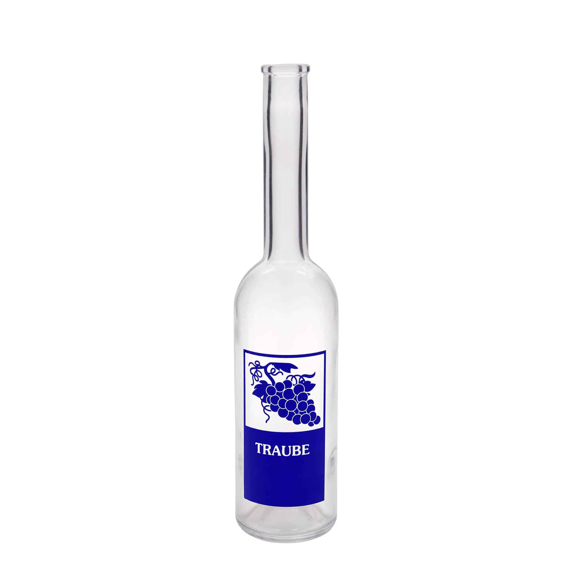 Glazen fles 'Opera', 500 ml, motief: Druif, monding: kurk Glazen fles 'Opera', 500 ml, motief: Druif, monding: kurk