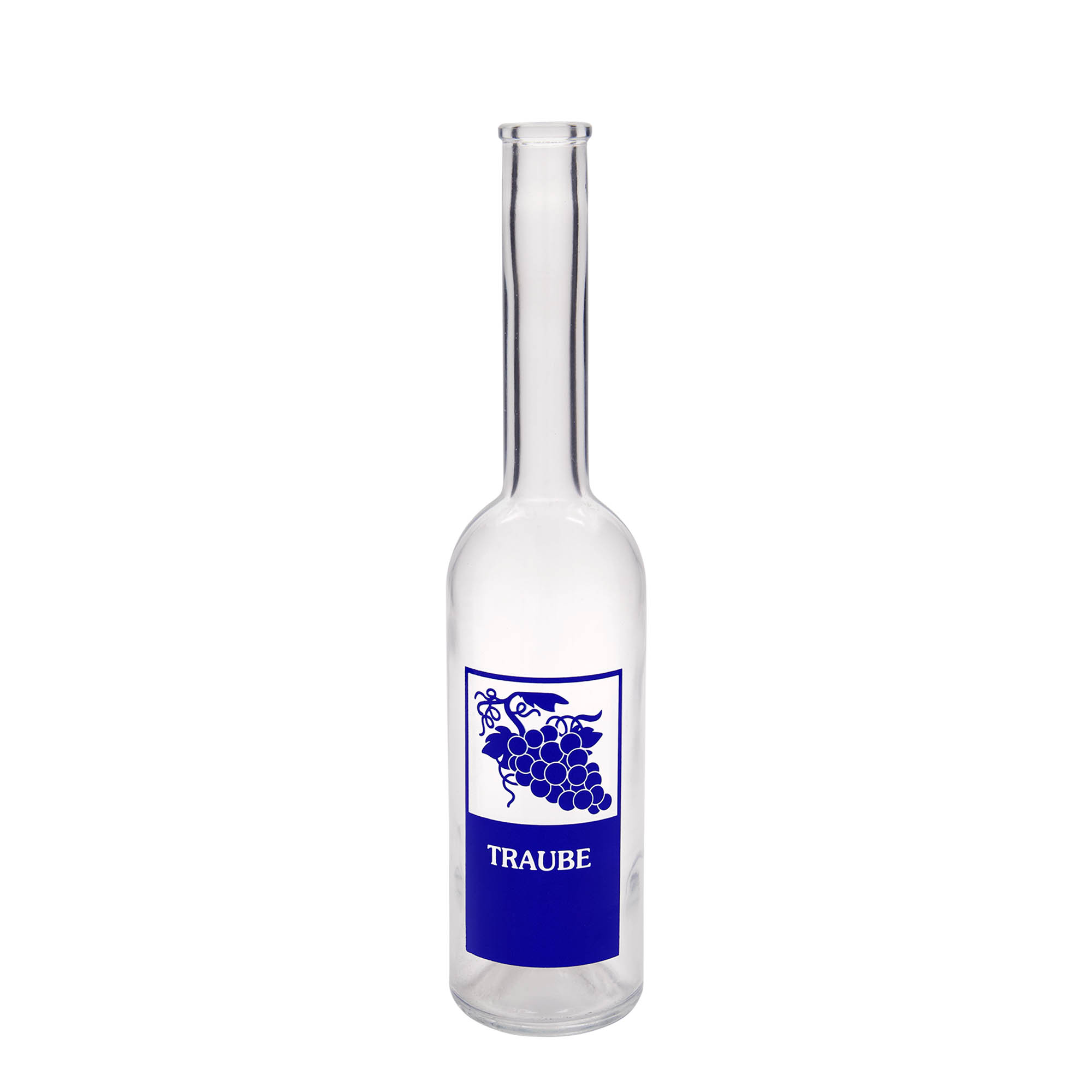 500 ml glazen fles 'Opera', motief: druif, opening: kurk 500 ml glazen fles 'Opera', motief: druif, opening: kurk