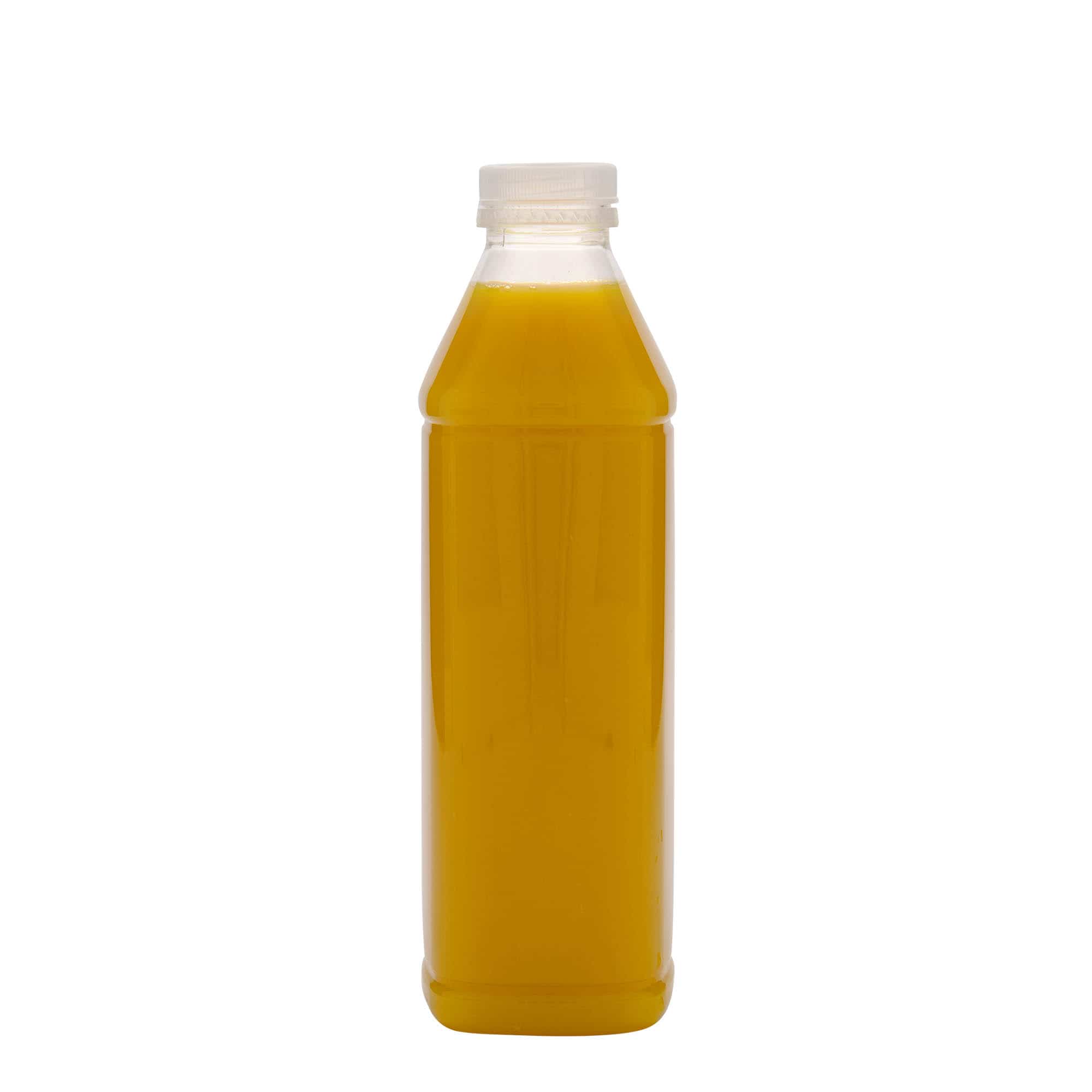 1.000 ml PET-fles 'Milk and Juice Carré', vierkant, kunststof, hals: 38 mm