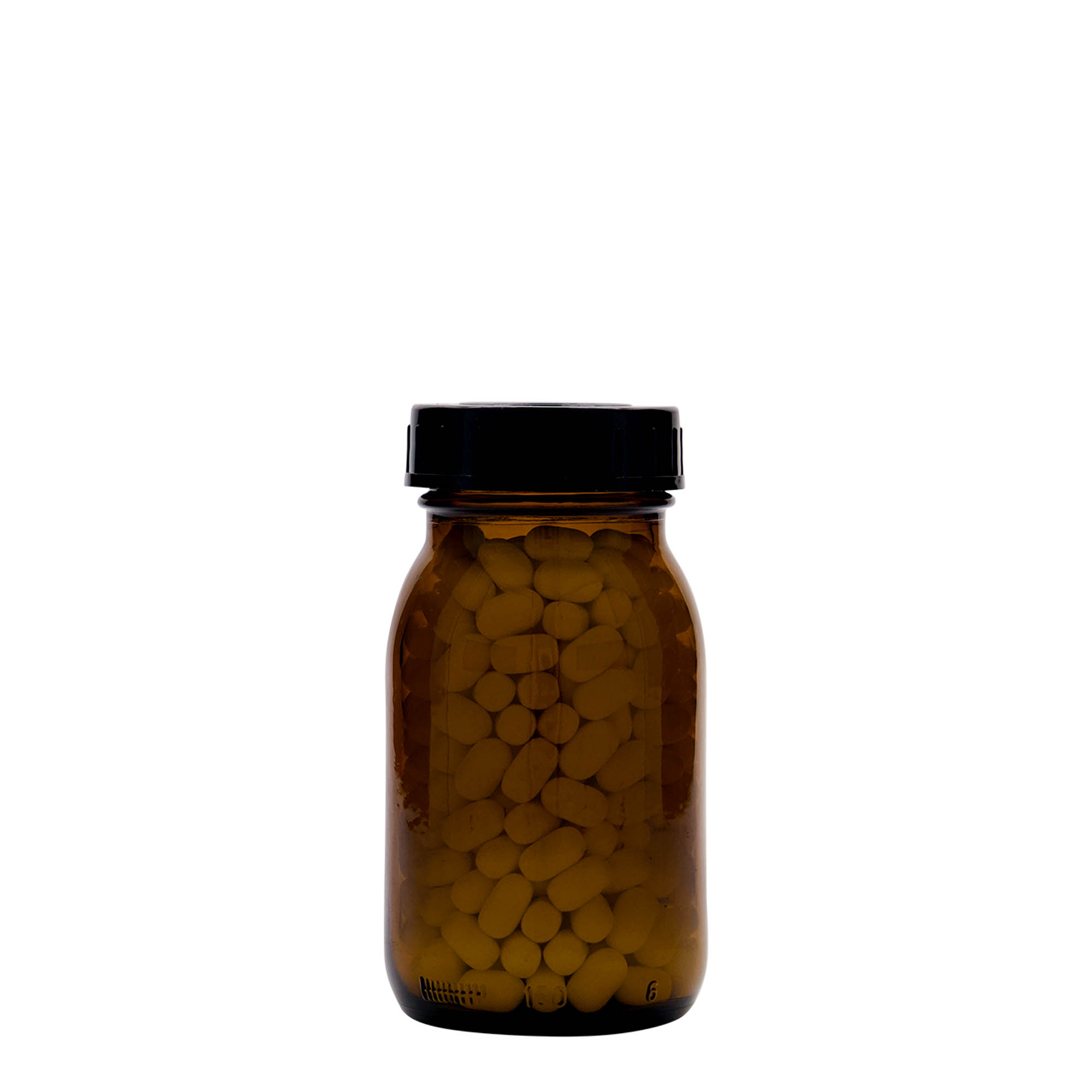 150 ml wijdehalsglas, bruin, opening: DIN 45