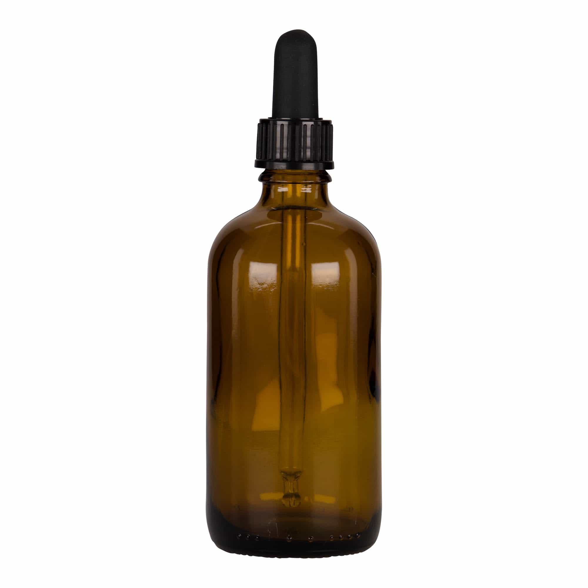 100 ml pipetflesje medicijn, glas, bruin-zwart, monding: DIN 18