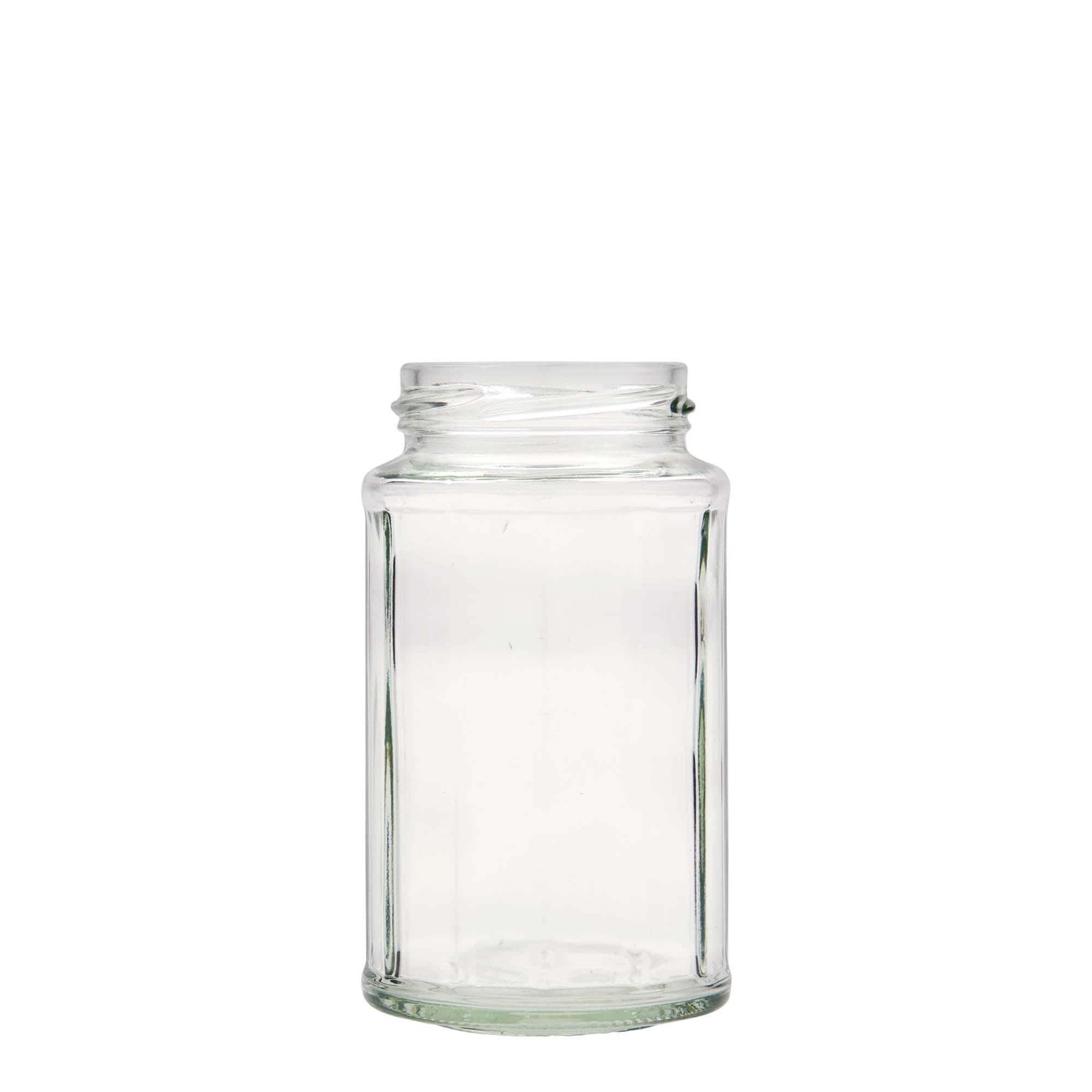 288 ml zeskantglas, twaalfhoekig, opening: Twist-Off (TO 58) 288 ml zeskantglas, twaalfhoekig, opening: Twist-Off (TO 58)