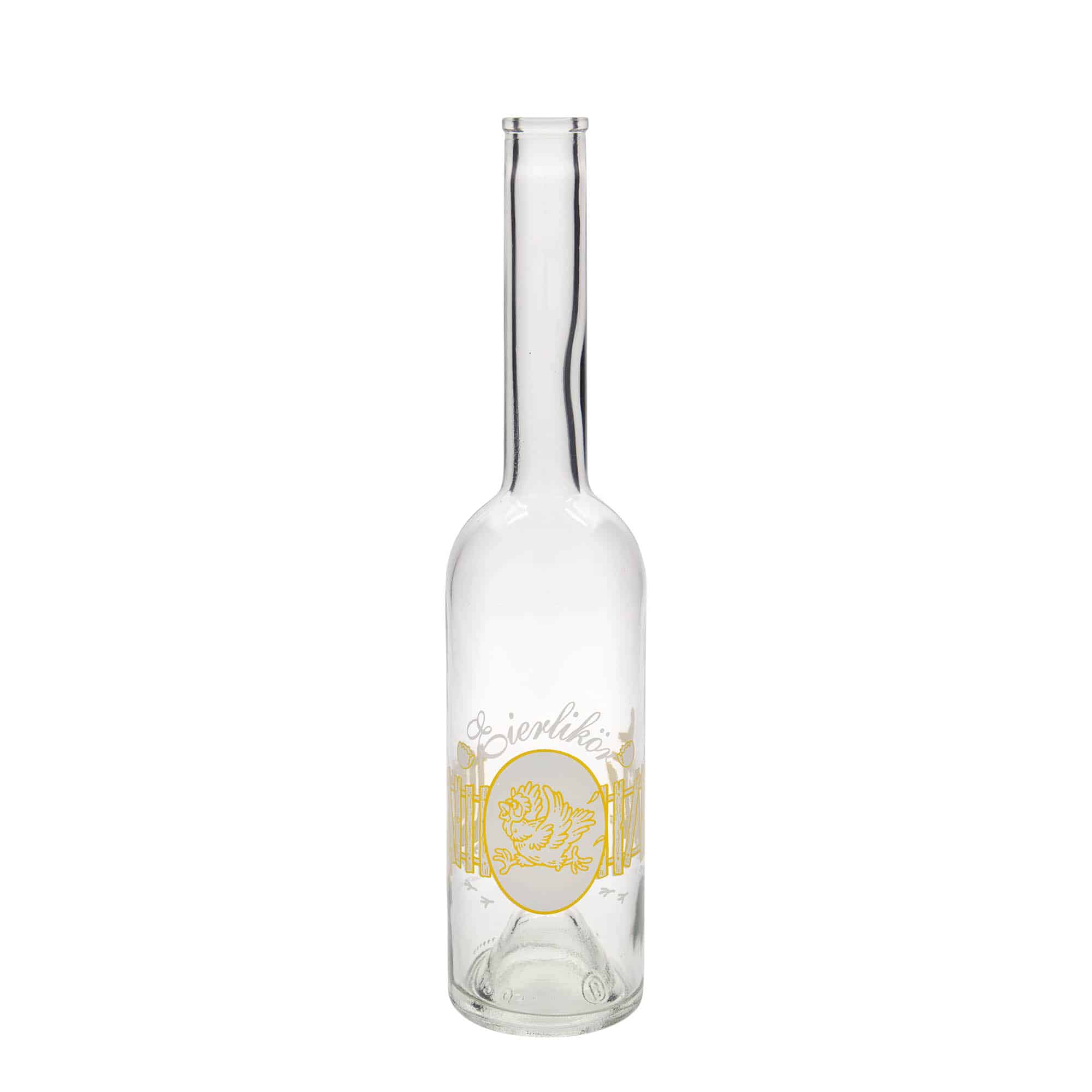 Glazen fles 'Opera', 500 ml, motief: Eierlikeur, monding: kurk Glazen fles 'Opera', 500 ml, motief: Eierlikeur, monding: kurk