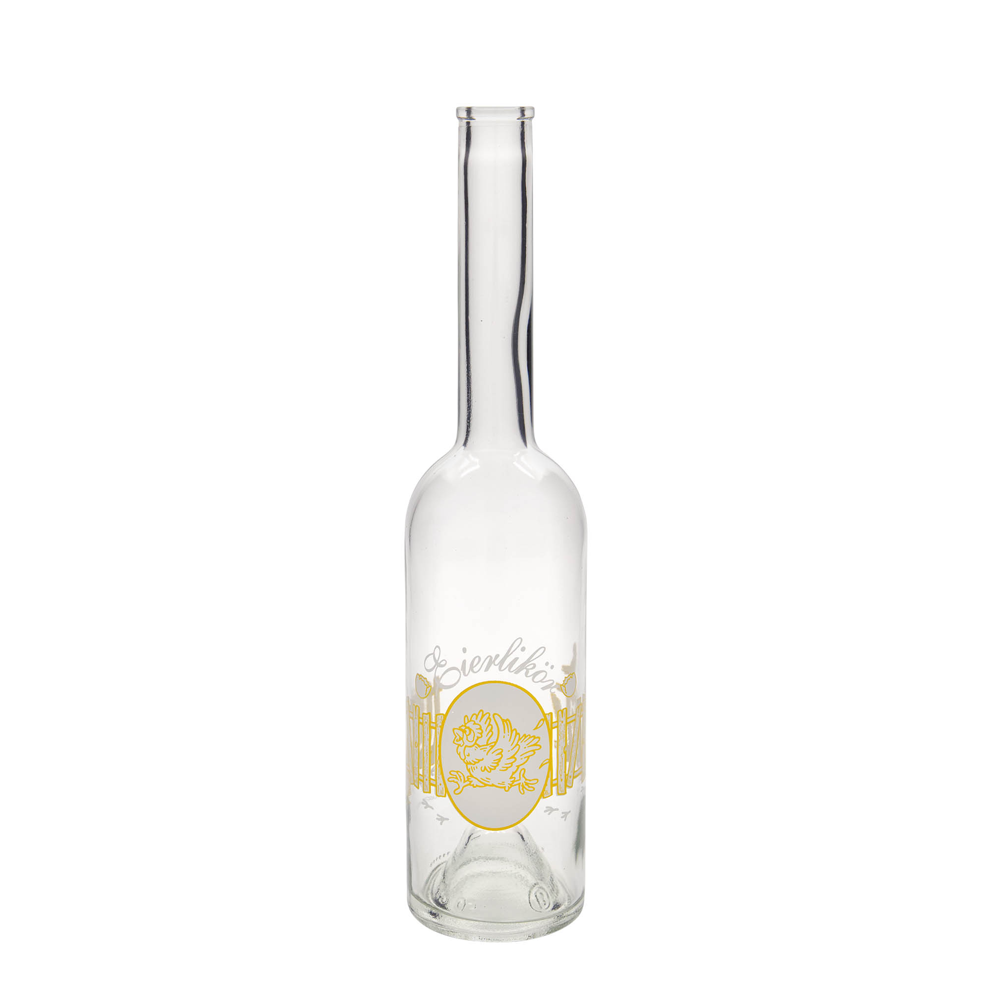 500 ml glazen fles 'Opera', motief: advocaat, hals: kurk 500 ml glazen fles 'Opera', motief: advocaat, hals: kurk