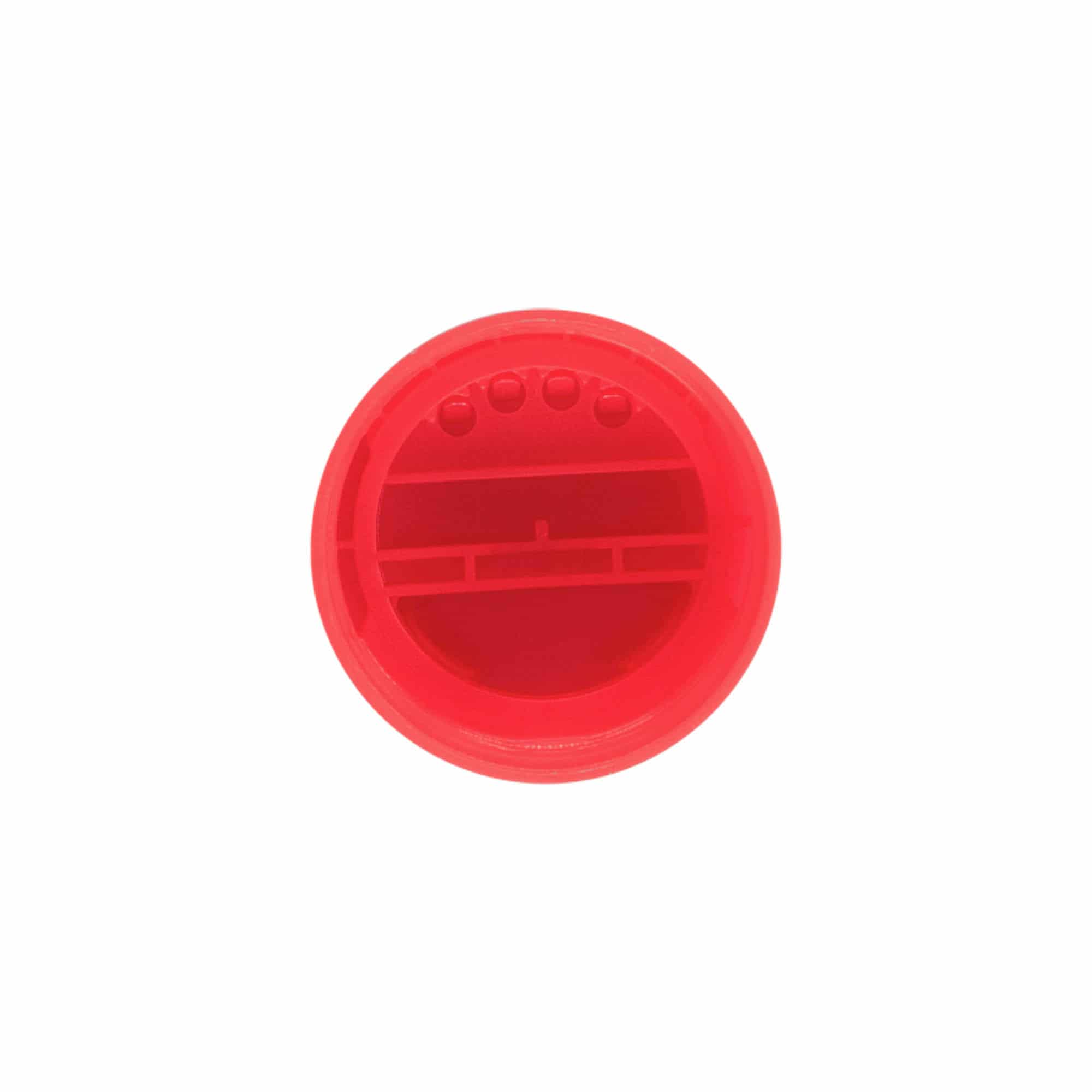 Sluiting kruidenpotje strooier, PP-kunststof, rood, voor monding: 38/400
