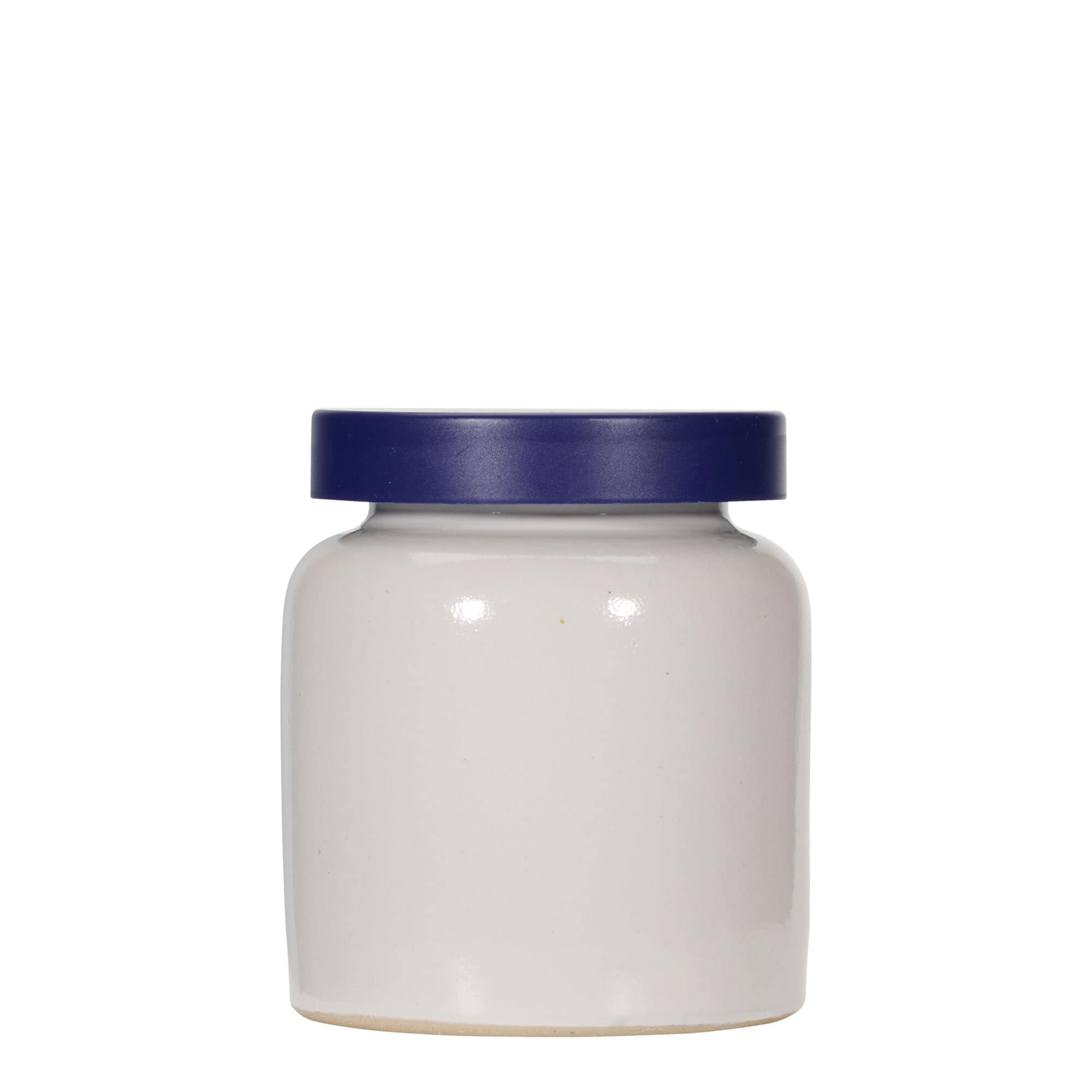 270 ml steengoedpot, keramiek, wit, opening: opzetdeksel