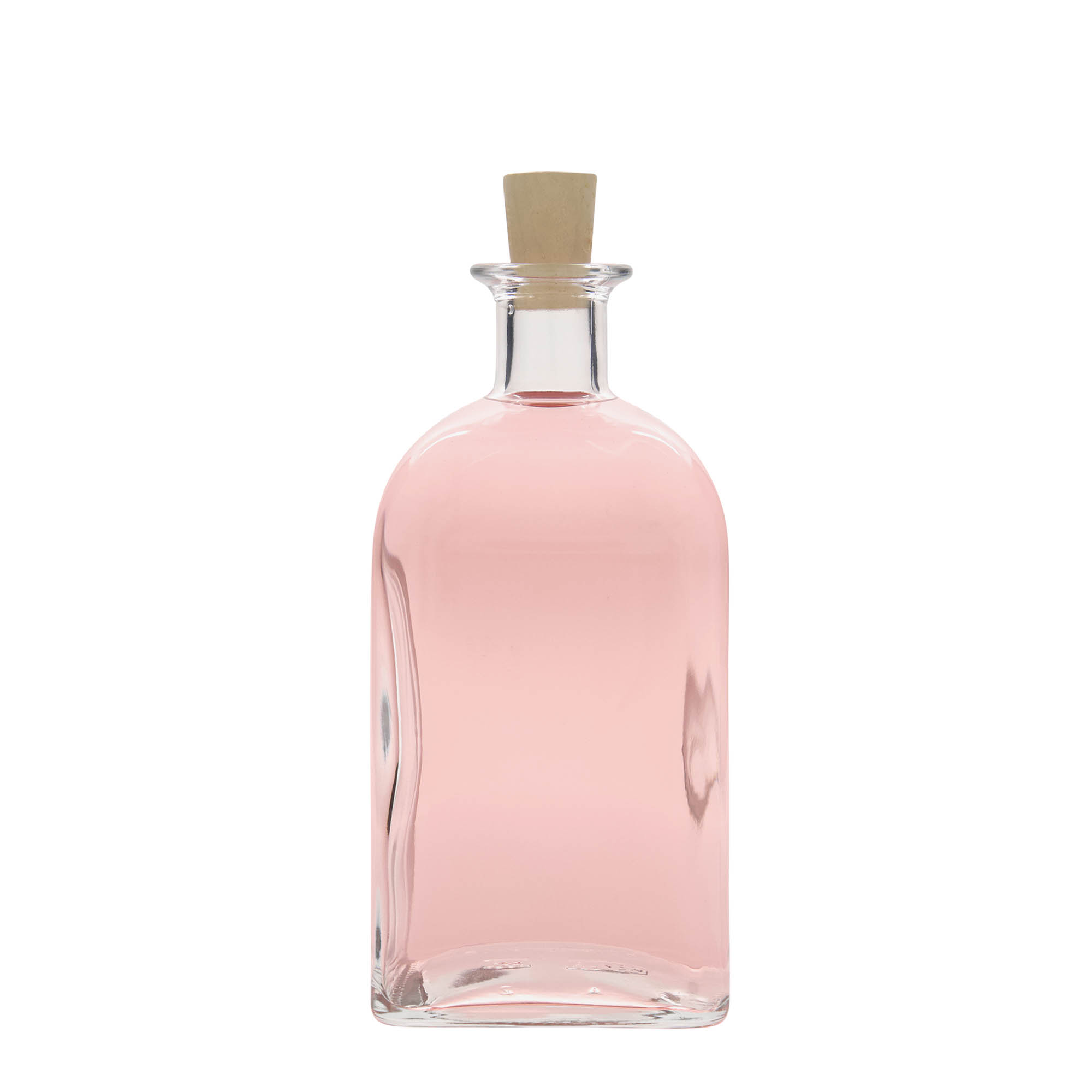 700 ml glazen fles Apotheker Carré, vierkant, opening: kurk