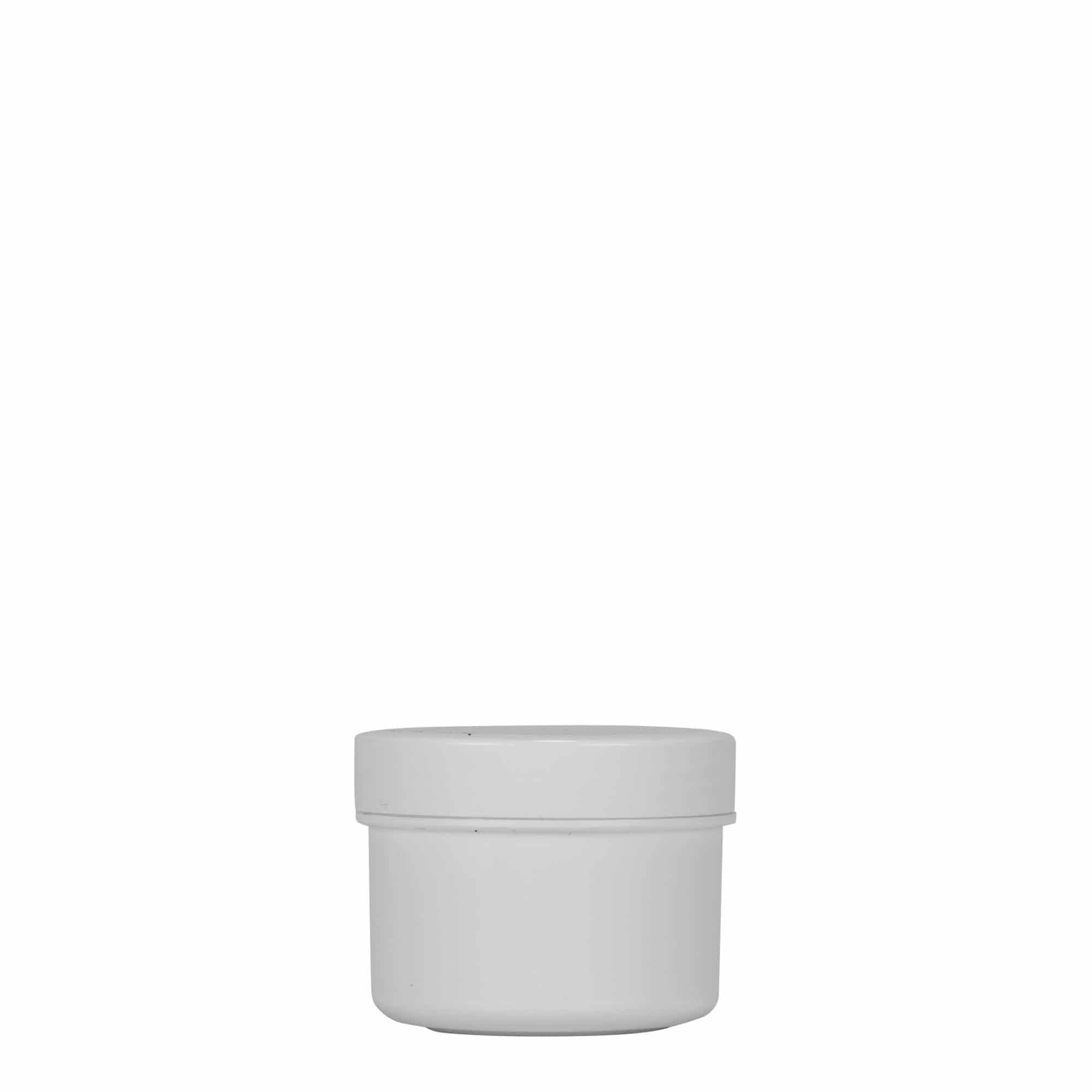 35 ml kunststofpot 'White Line', PP, wit, opening: schroefdop