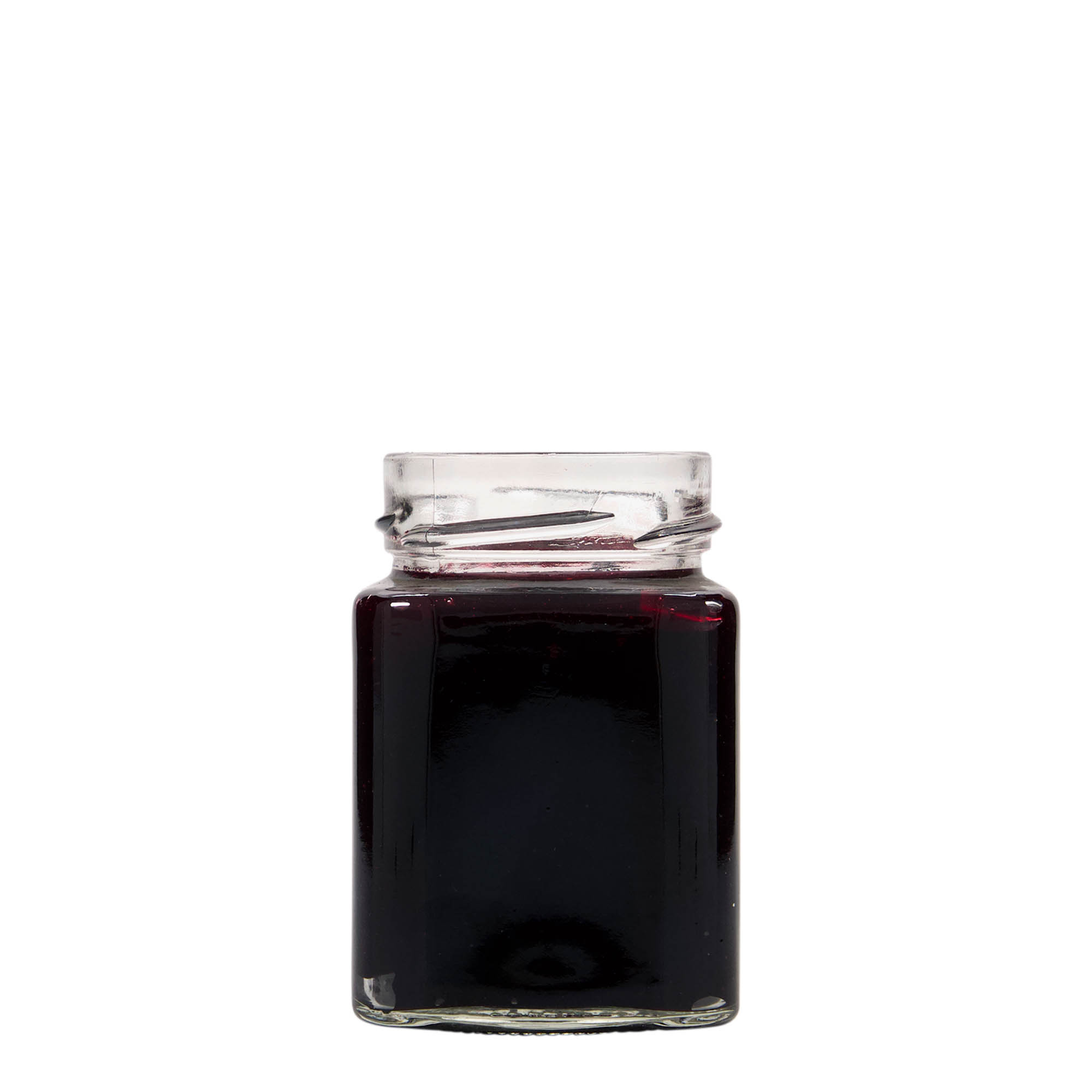 212 ml Vierkantglas 'Funny', opening: Deep-Twist-Off (DTO 58)