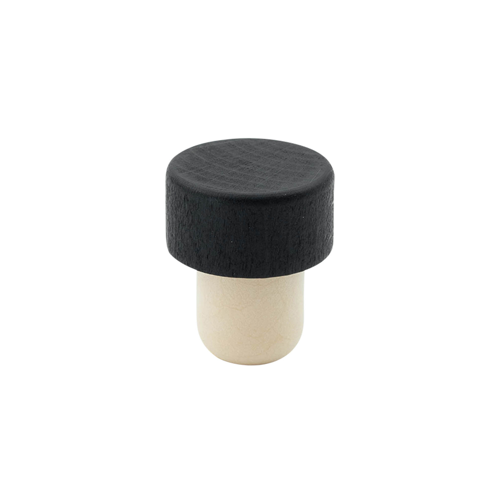 Handkurk 19 mm, hout/kunststof, zwart, voor monding: kurk