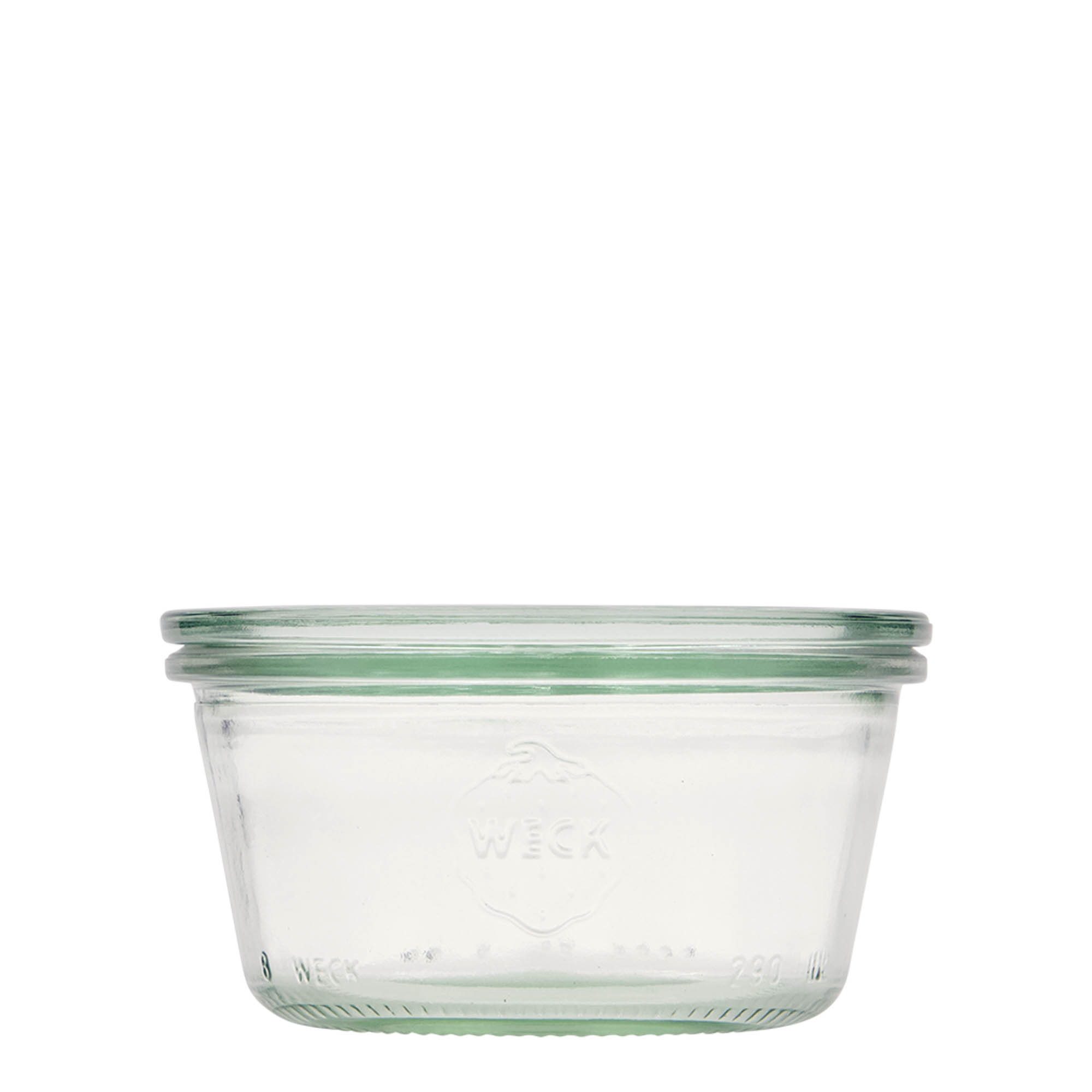 6x 290 ml laag WECK-stortglas met glazen deksel RR 100