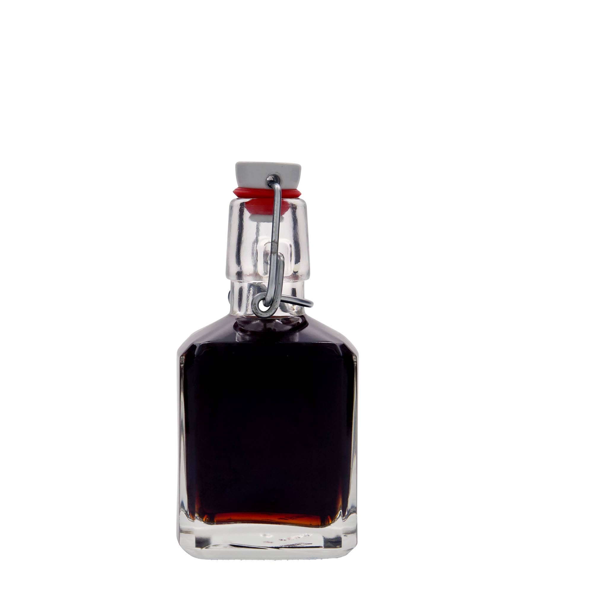 200 ml glazen fles 'Kubica', vierkant, opening: beugelverschluss