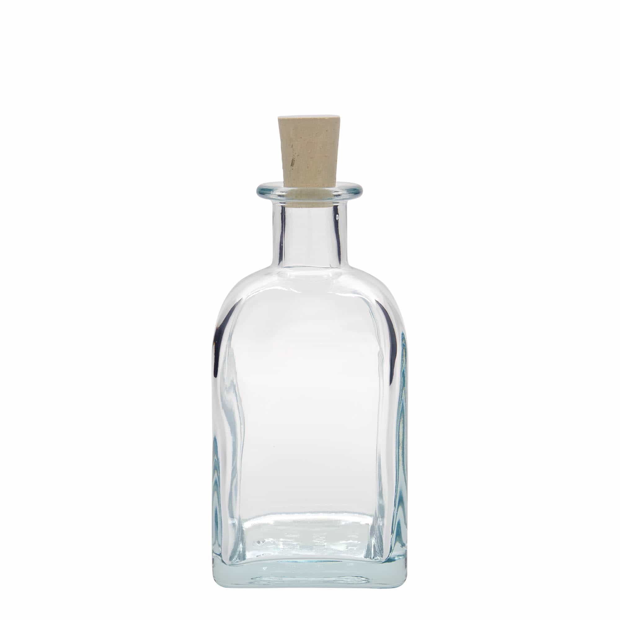 Glazen fles Apotheker carré, 350 ml, vierkant, monding: kurk