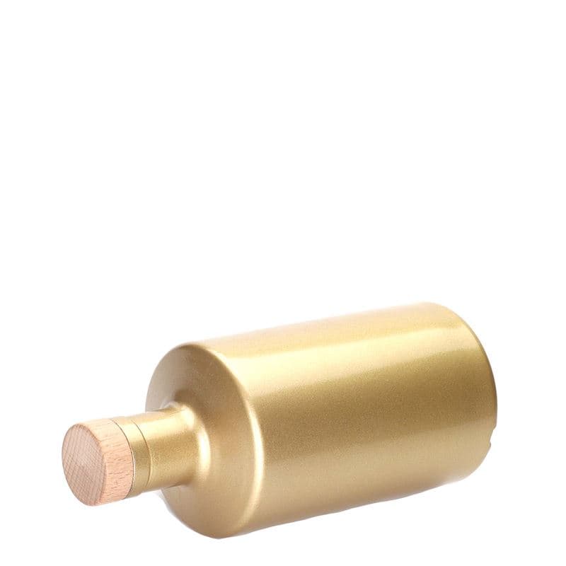 Glazen fles 'Caroline', 500 ml, goud, monding: kurk