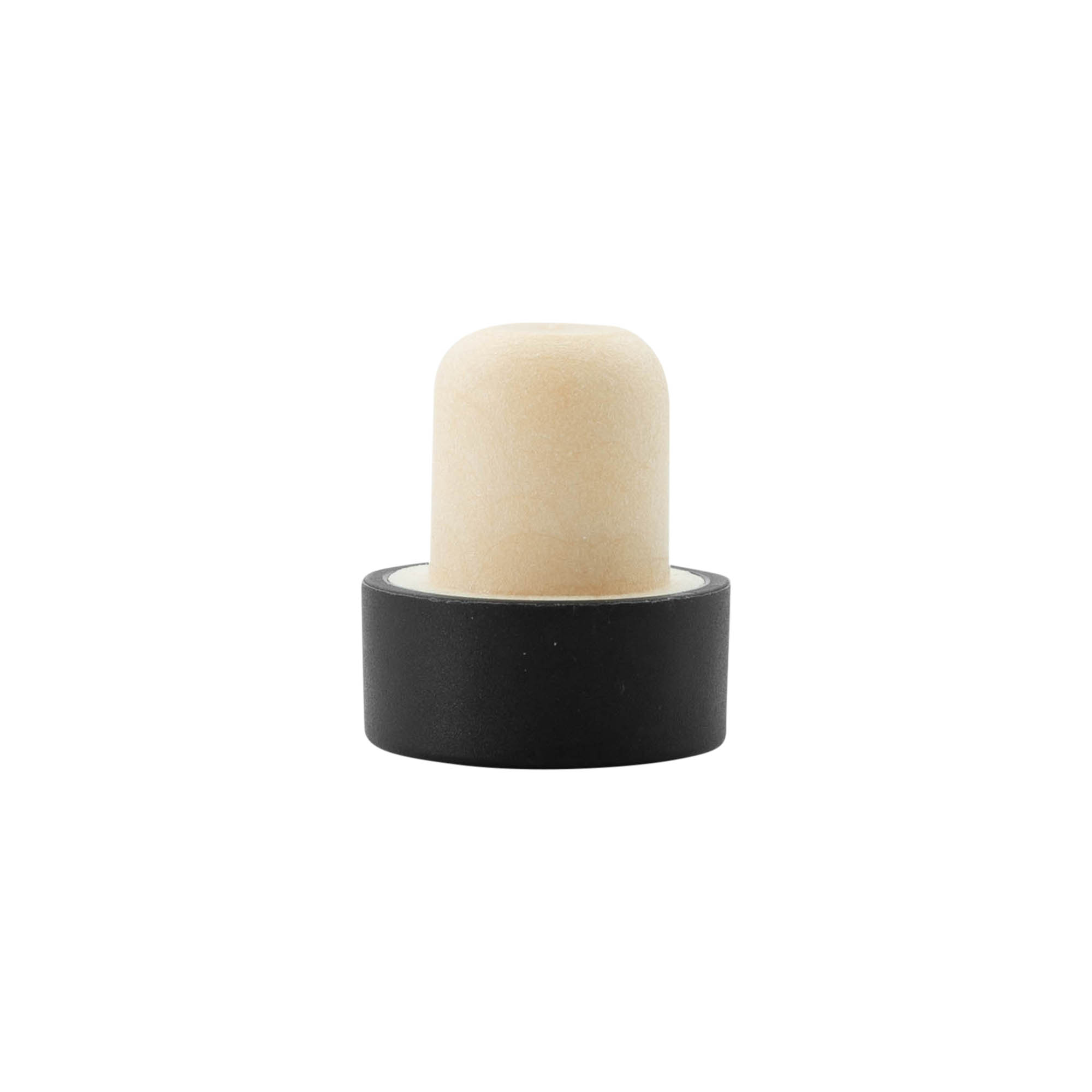 Handkurk 19 mm, kunststof, zwart, voor monding: kurk