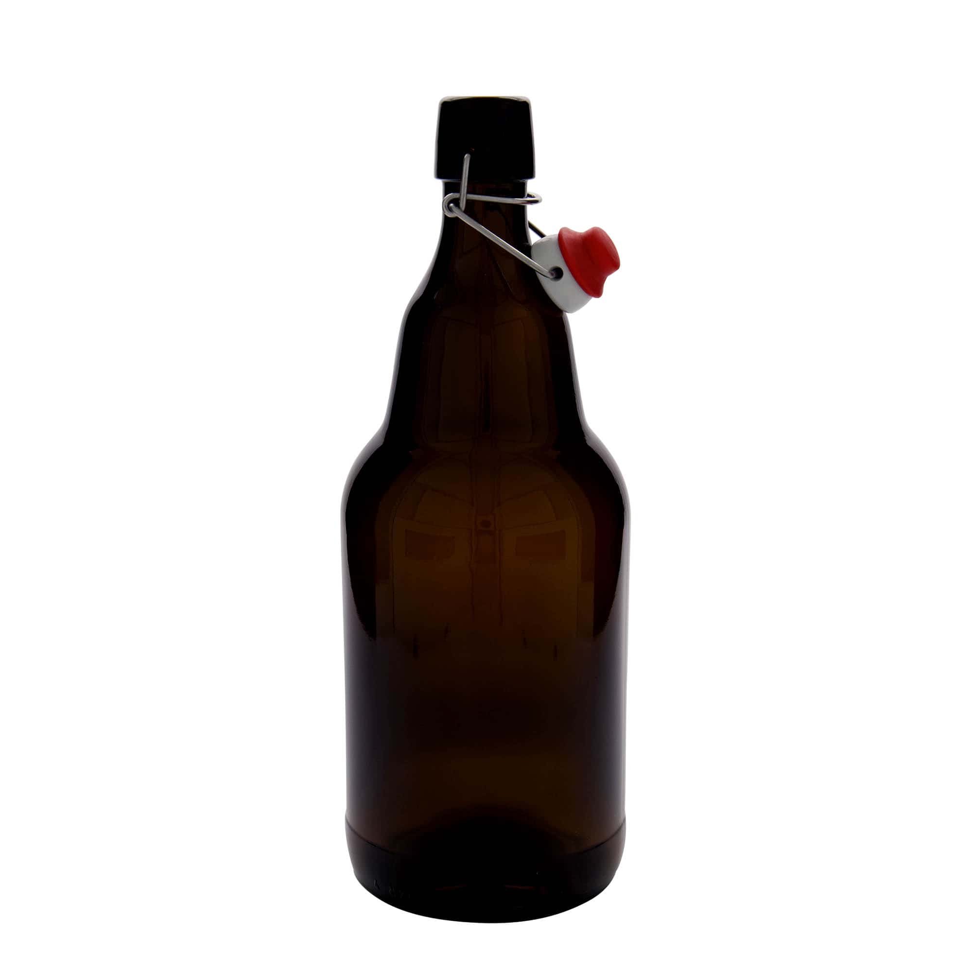 2.000 ml bierfles, glas, bruin, hals: beugelsluiting 2.000 ml bierfles, glas, bruin, hals: beugelsluiting