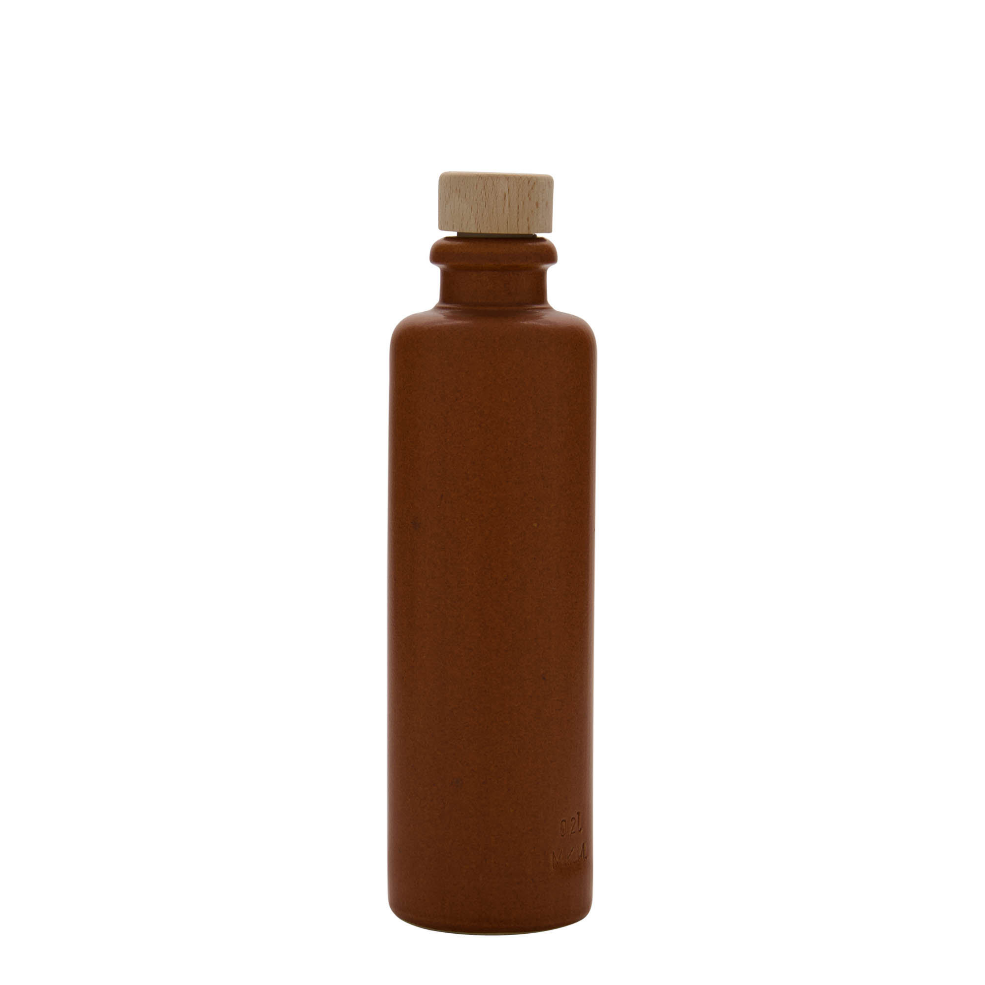 200 ml Tonkan, steengoed, roodbruin, monding: kurk