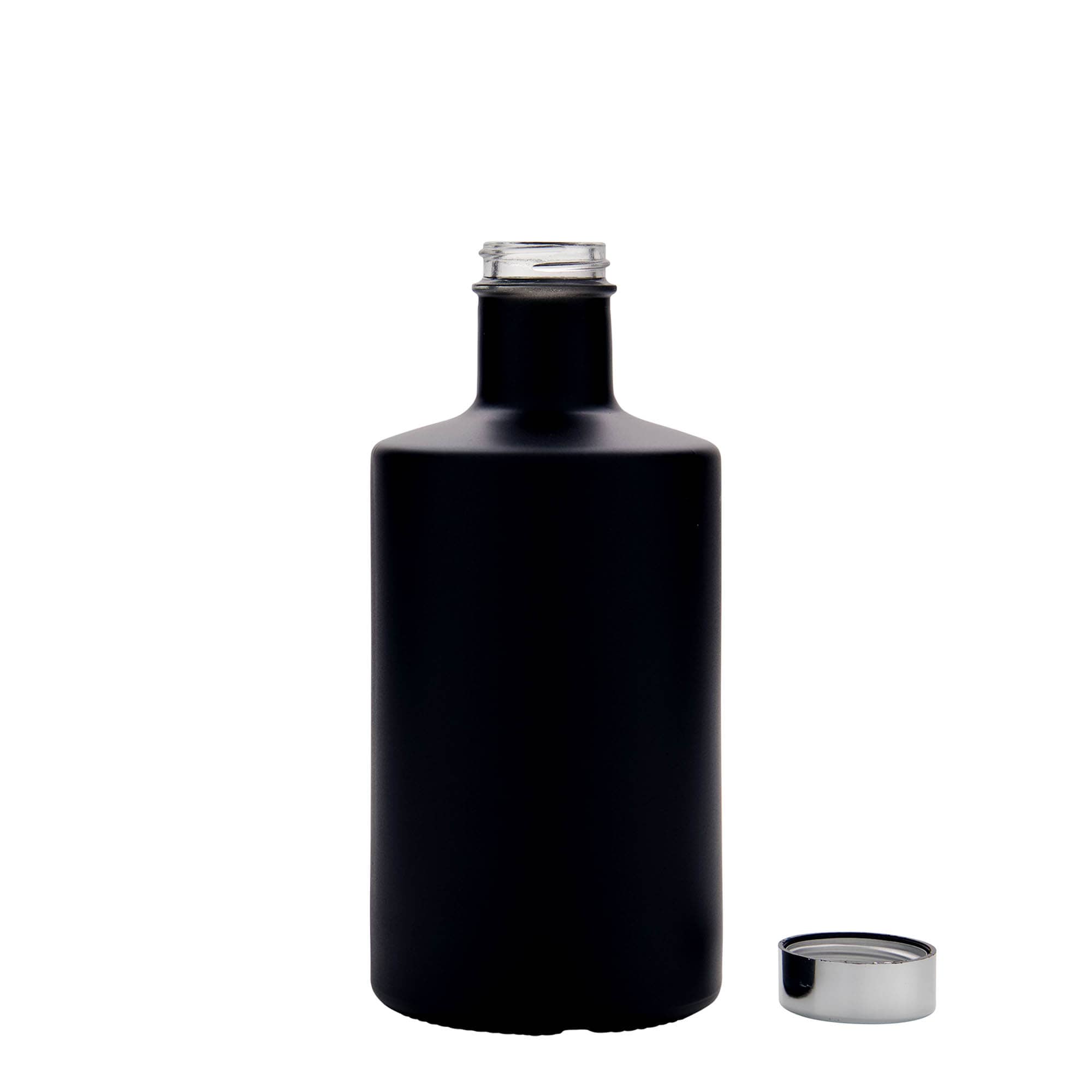 500 ml glazen fles 'Caroline', zwart, hals: GPI 33
