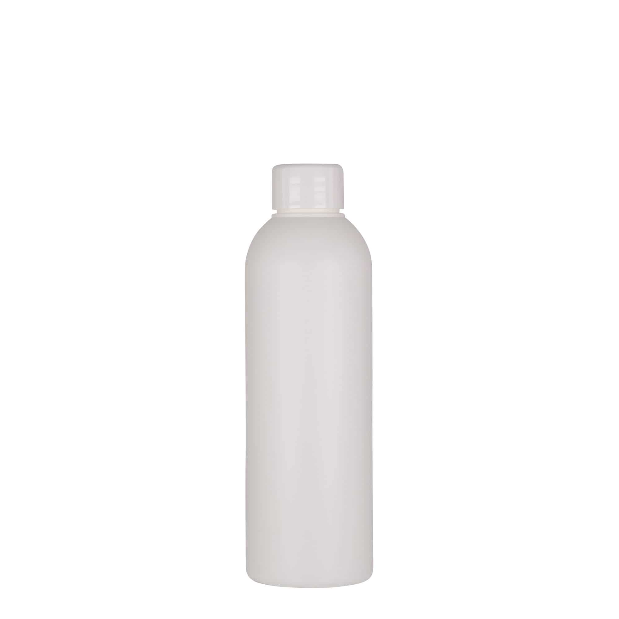 Plastic fles 'Tuffy', 200 ml, HDPE, wit, monding: GPI 24/410