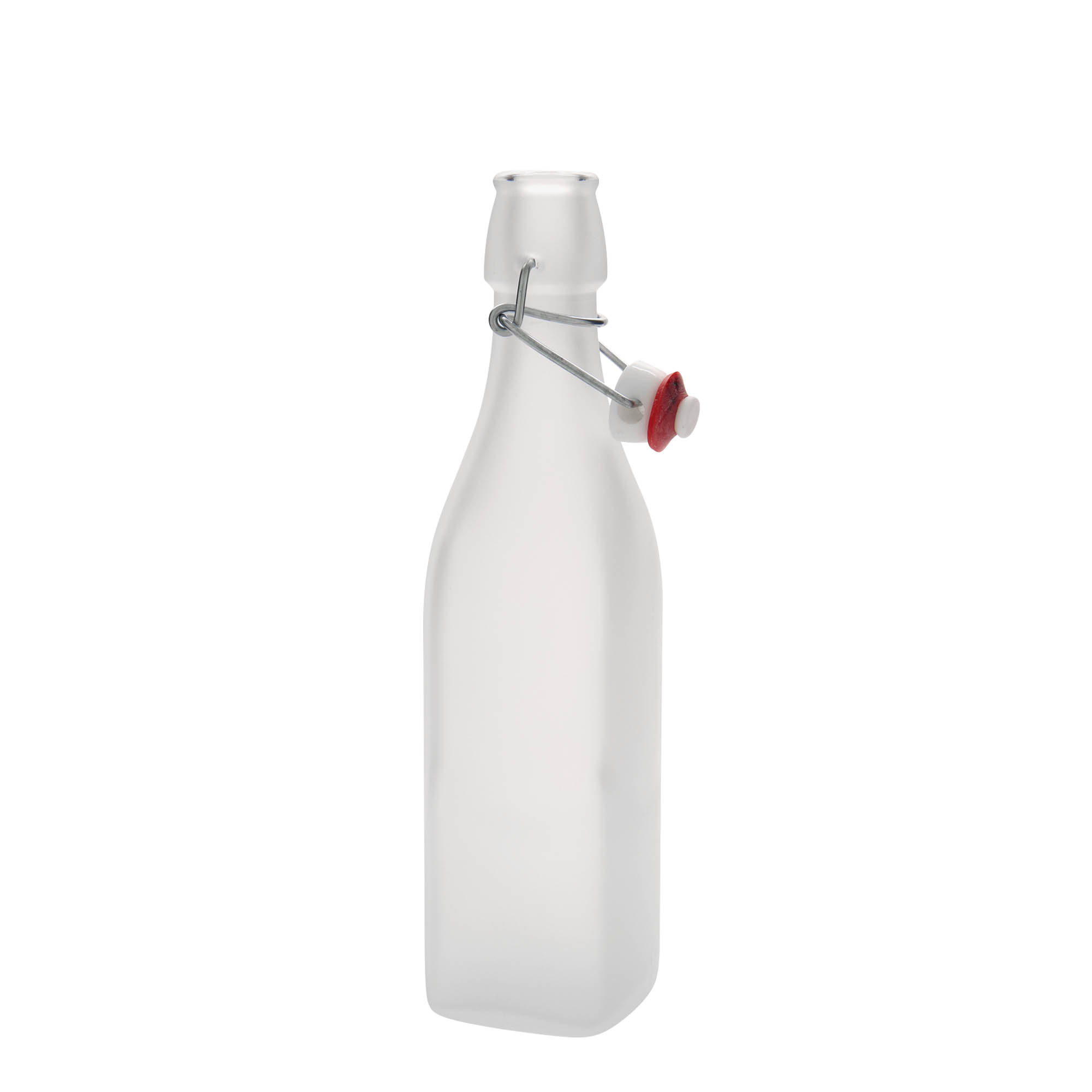 500 ml glazen fles 'Swing, vierkant, wit, opening: beugelstop'